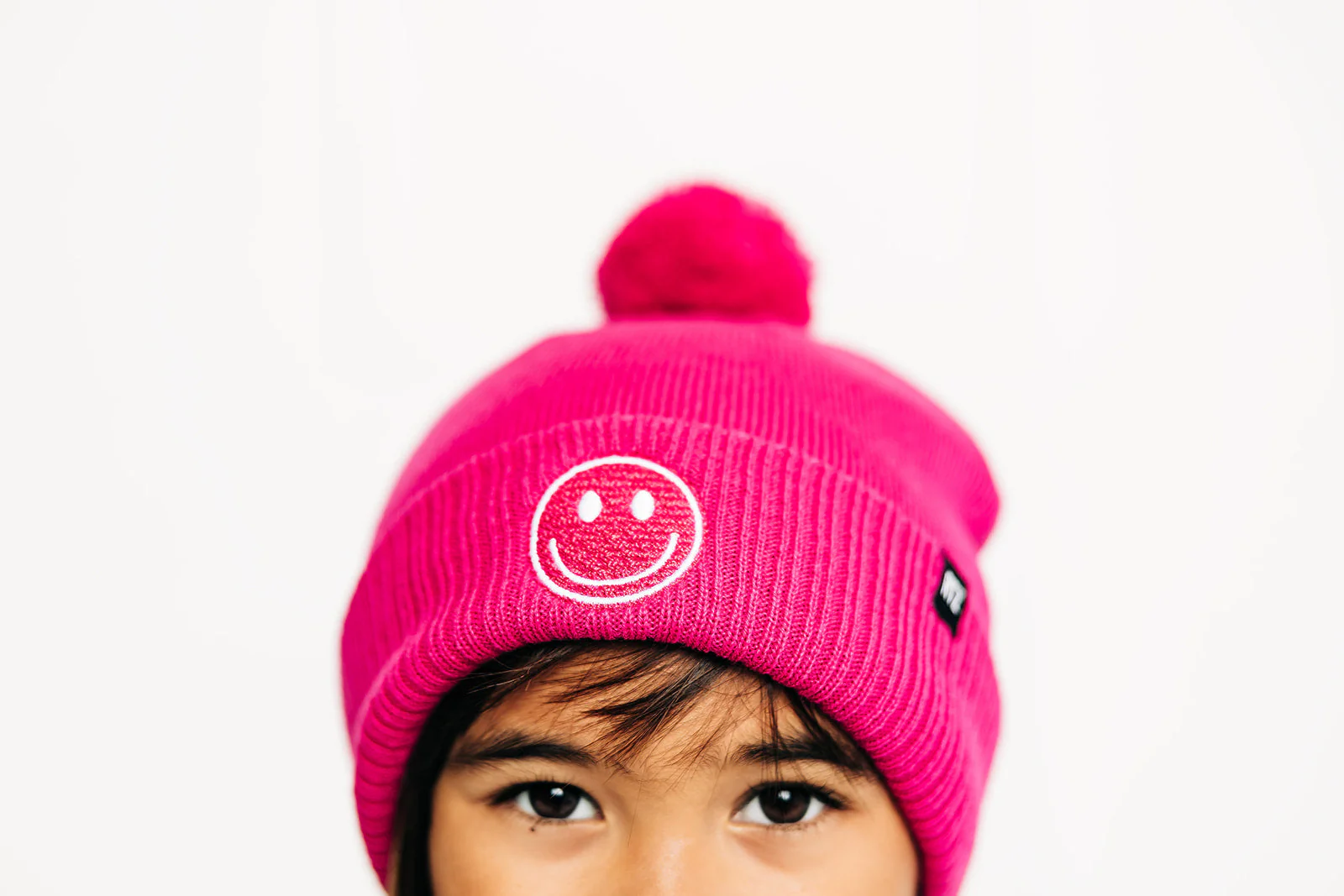 Smiley Pom Pom Beanie Hat - Image 11