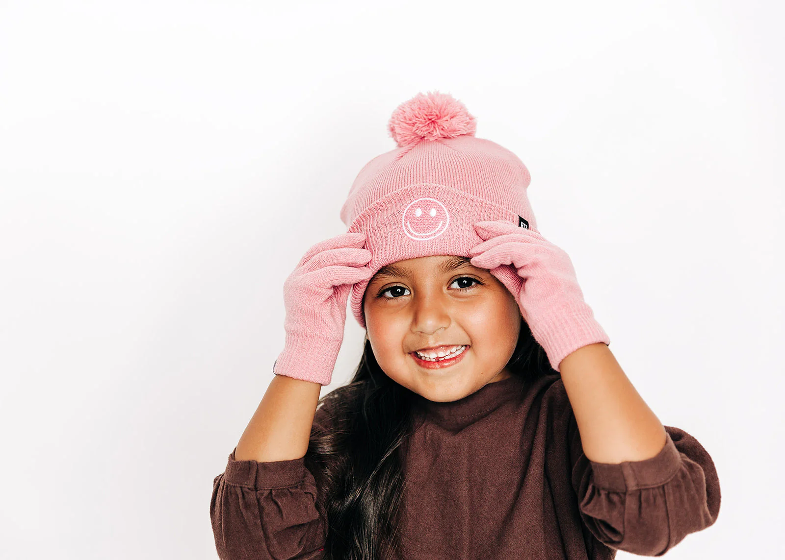 Smiley Pom Pom Beanie Hat - Image 13