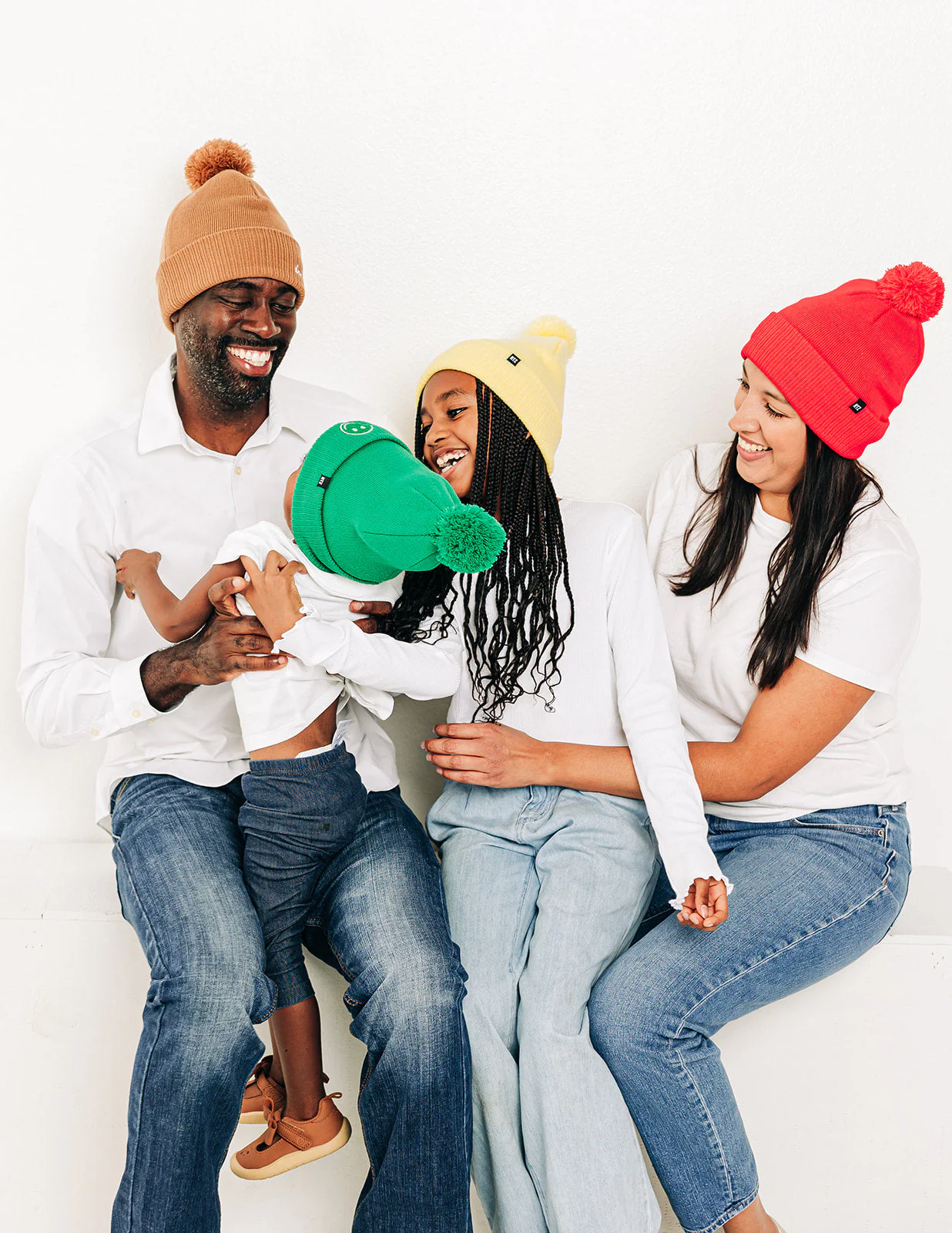 Smiley Pom Pom Beanie Hat - Image 18