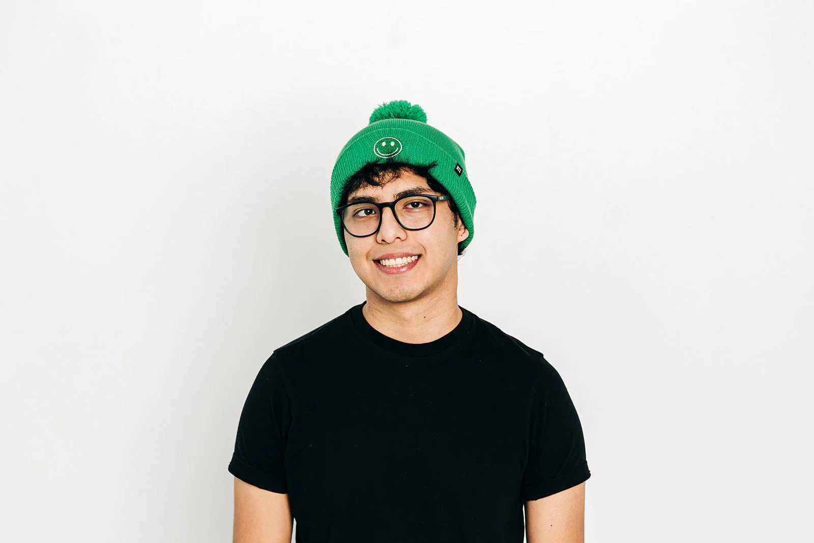 Smiley Pom Pom Beanie Hat - Image 19