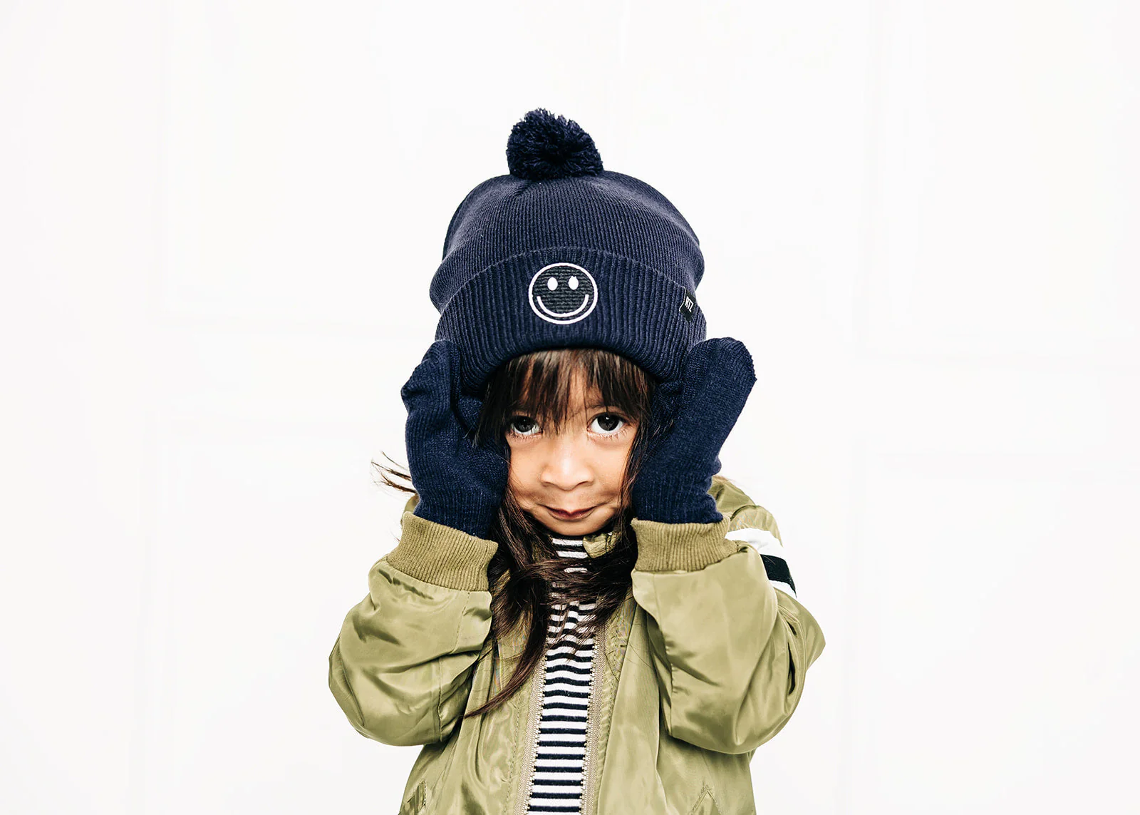 Smiley Pom Pom Beanie Hat - Image 28