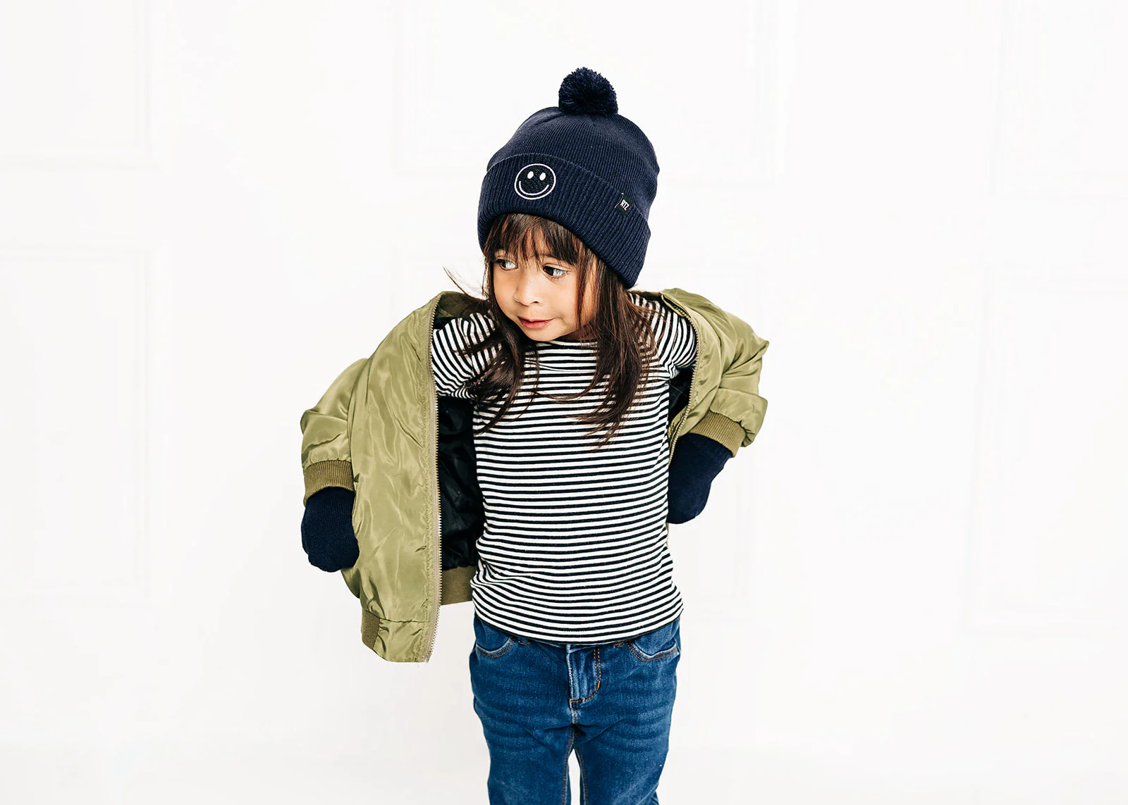 Smiley Pom Pom Beanie Hat - Image 30