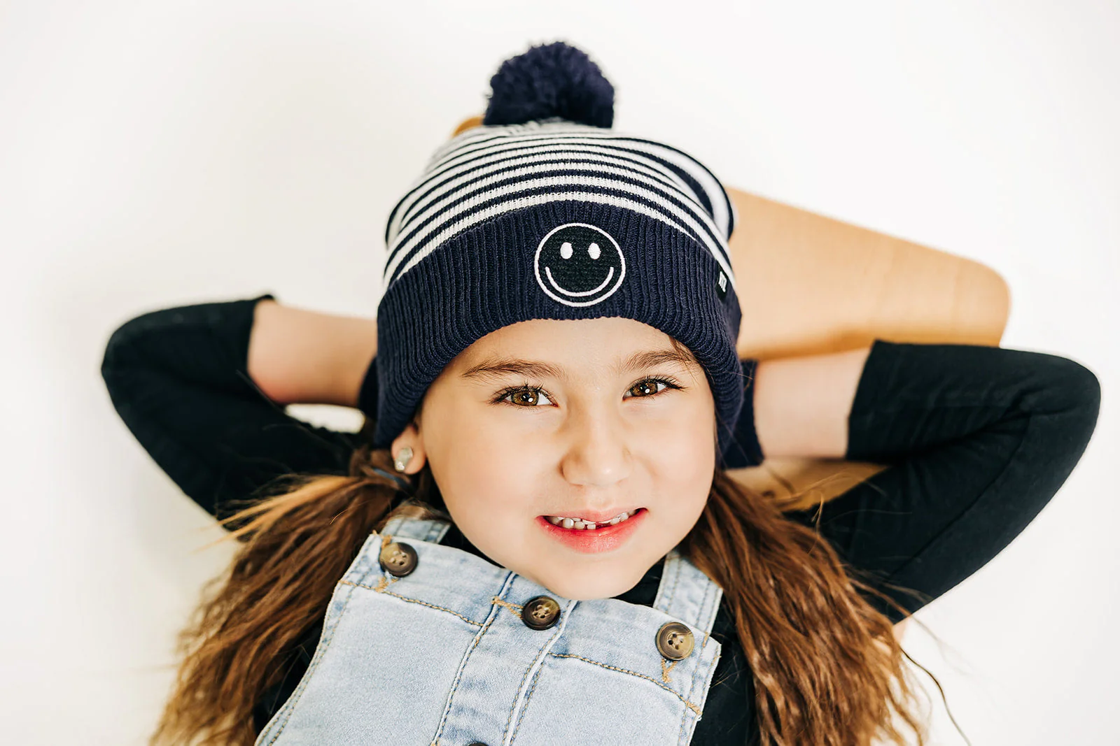 Smiley Pom Pom Beanie Hat - Image 36
