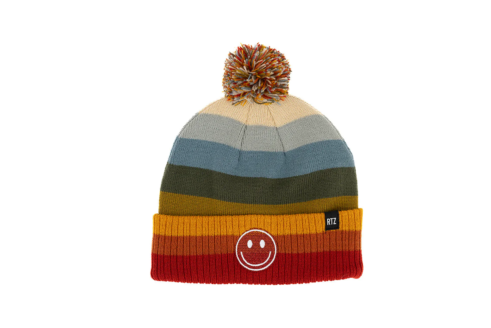 Smiley Pom Pom Beanie Hat - Image 4