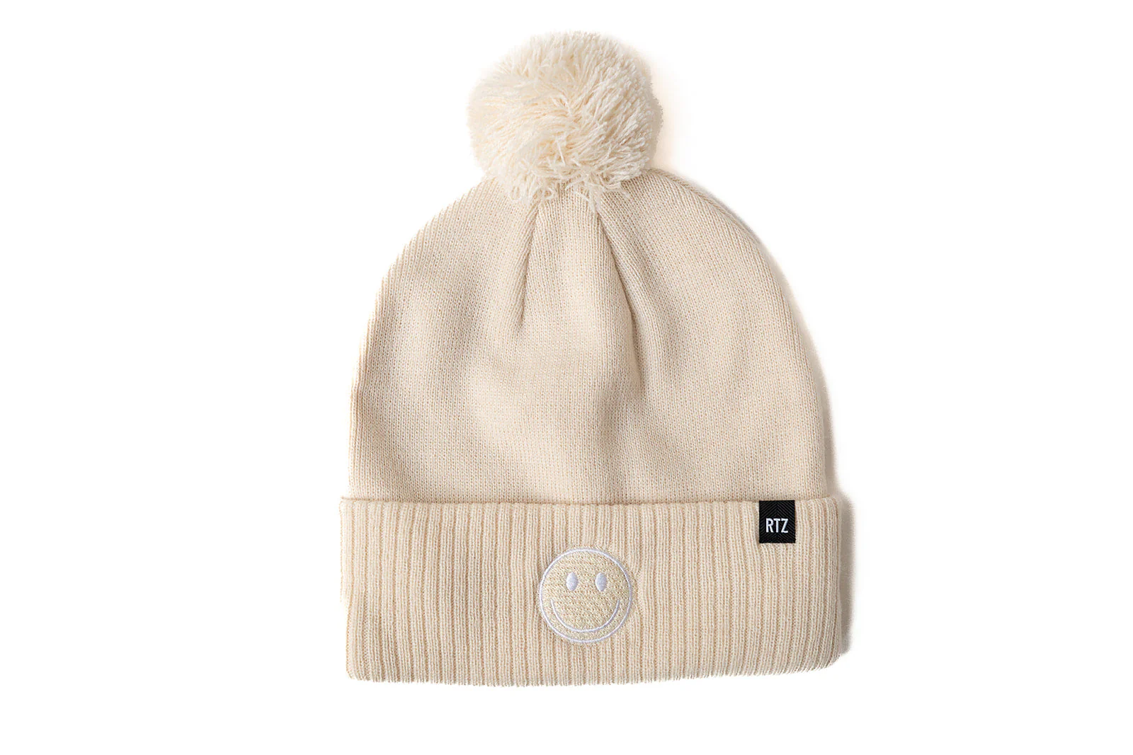 Smiley Pom Pom Beanie Hat - Image 44