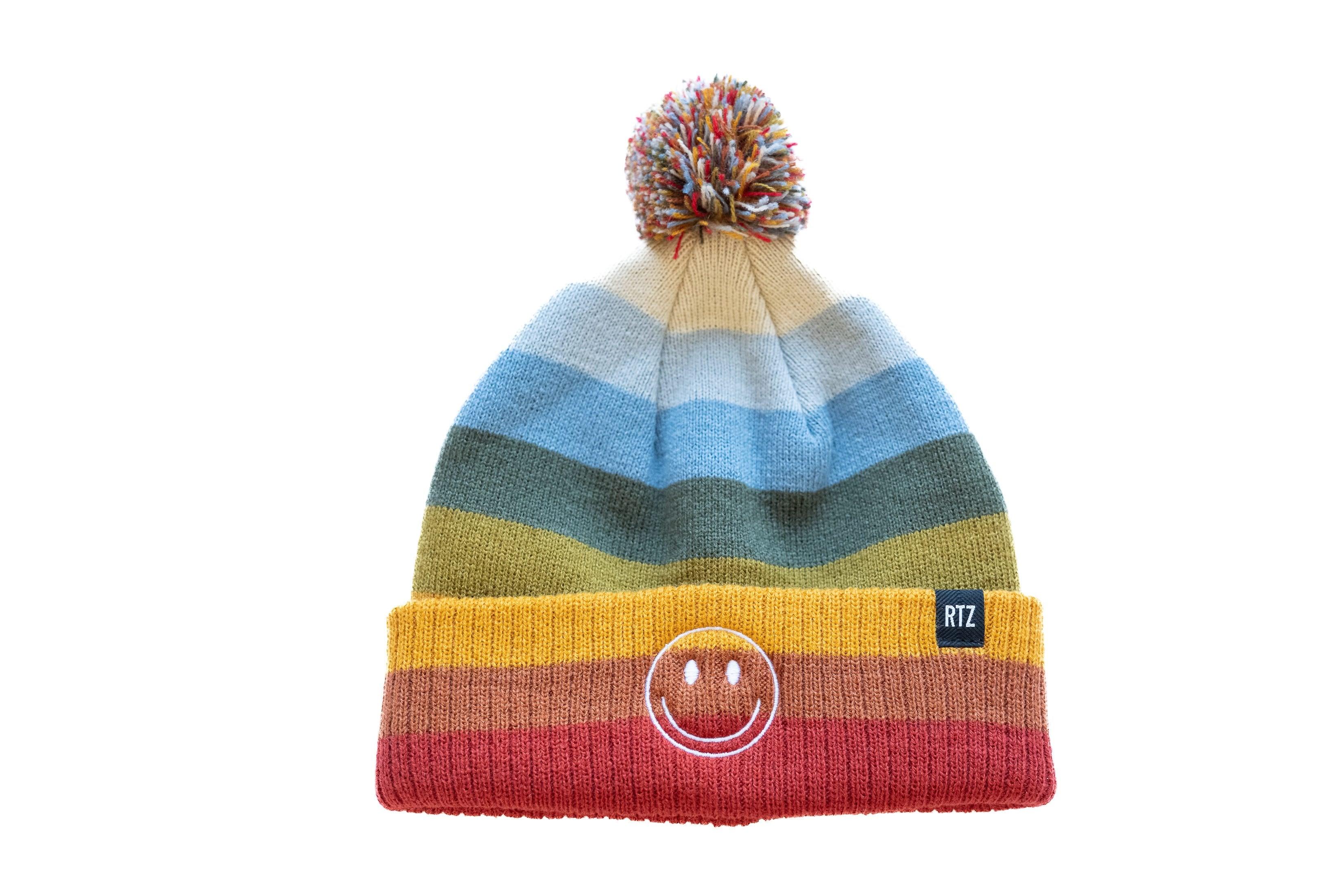 Smiley Pom Pom Beanie Hat - Image 6