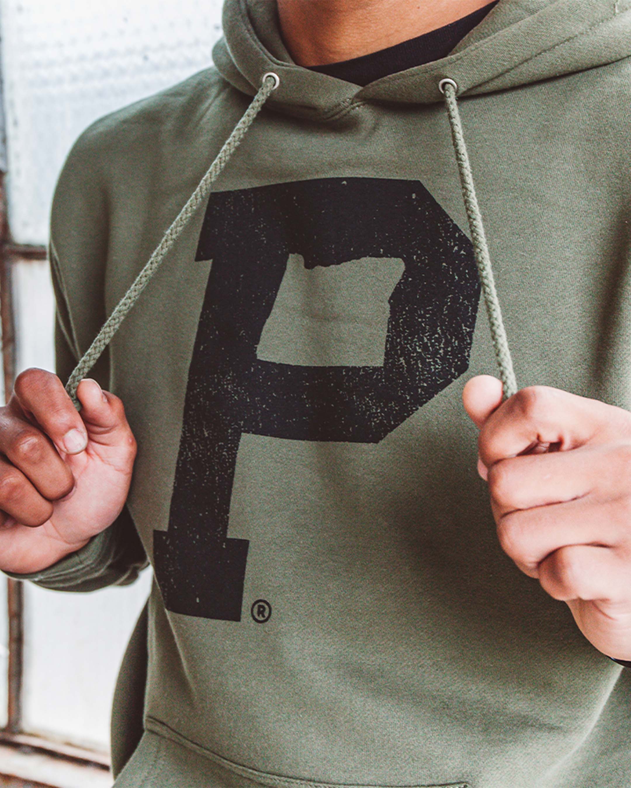 Soft-Blend "P" Hoodie - Olive - Image 4