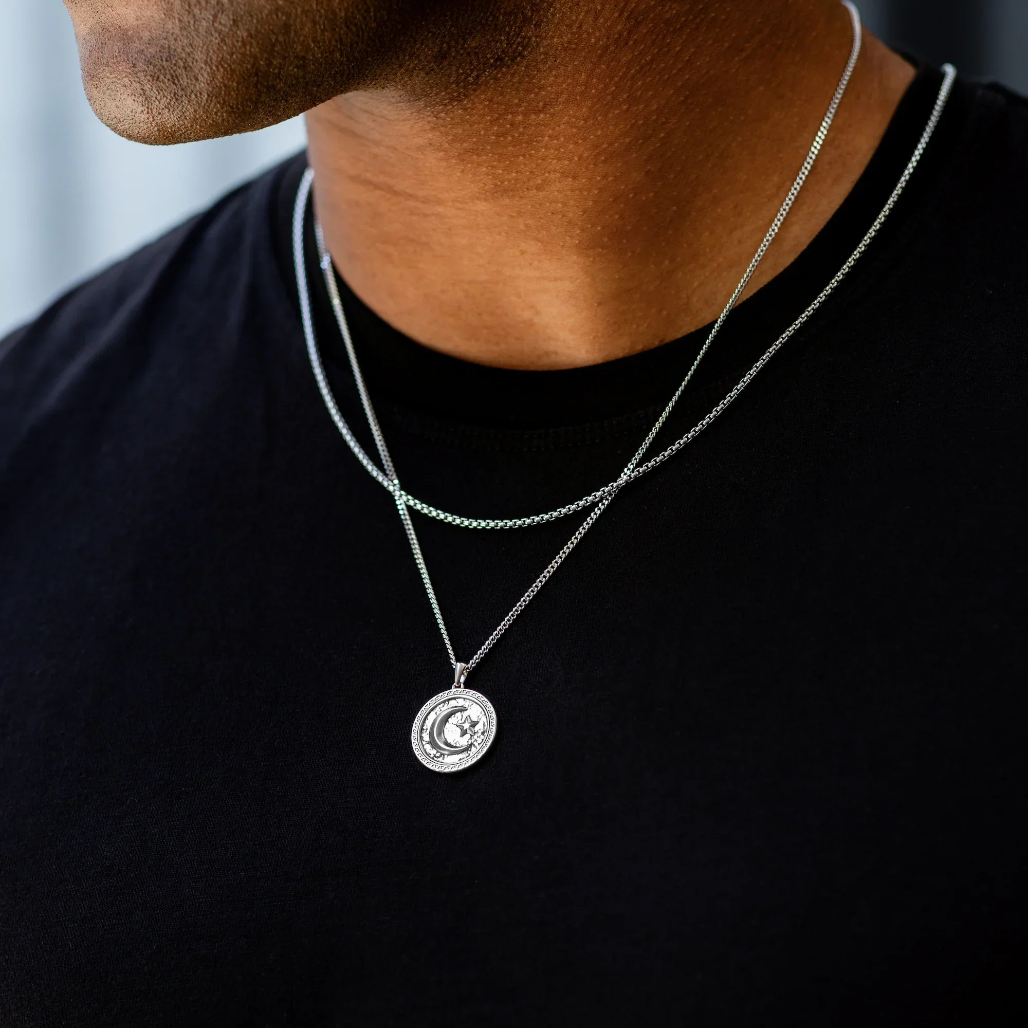 Star & Crescent Amulet - Sterling Silver - Image 4
