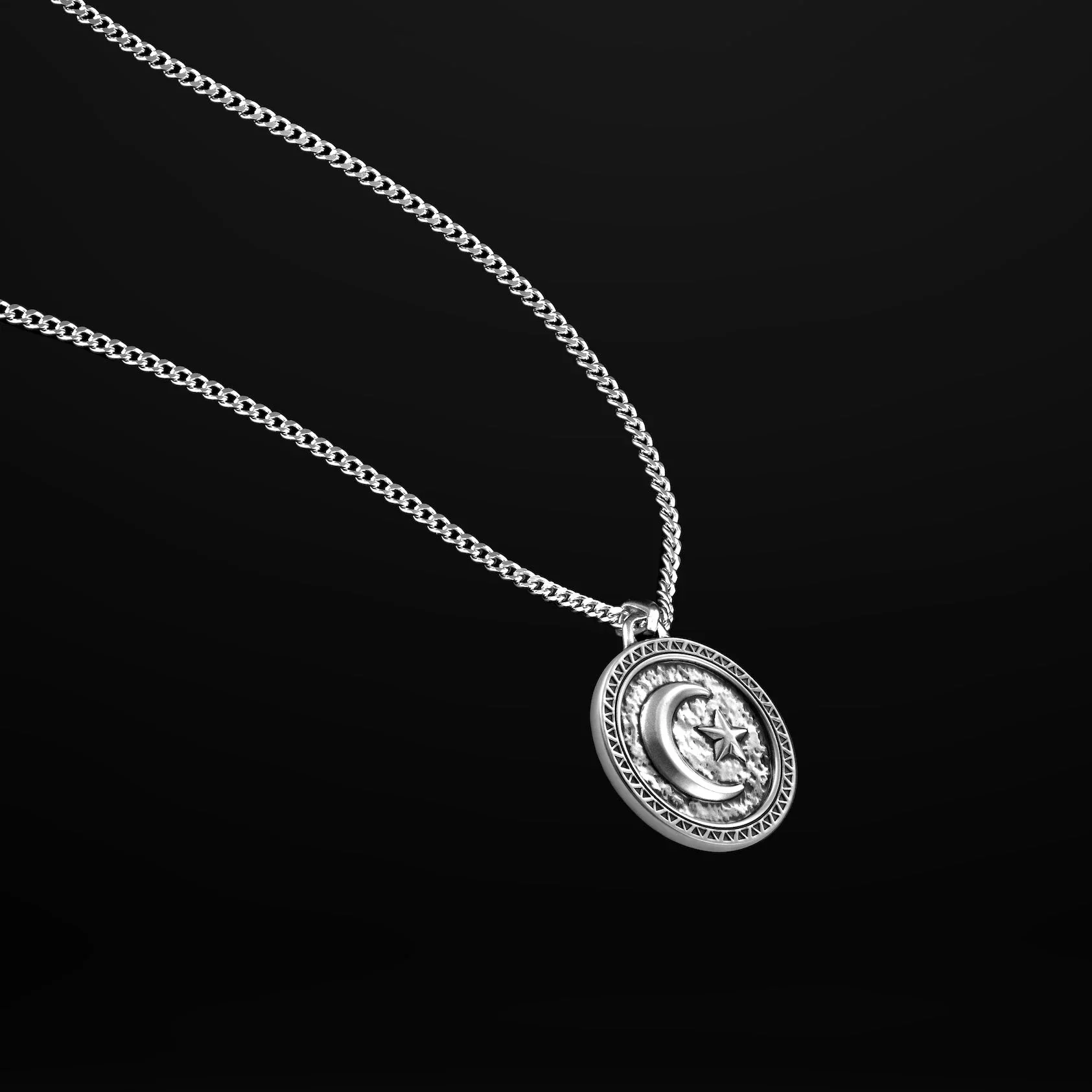 Star & Crescent Amulet - Sterling Silver - Image 5
