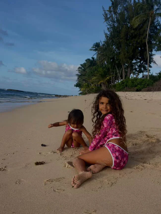 Stevie Two Piece Kids Swimsuit - Hibiscus Hunny - Image 2