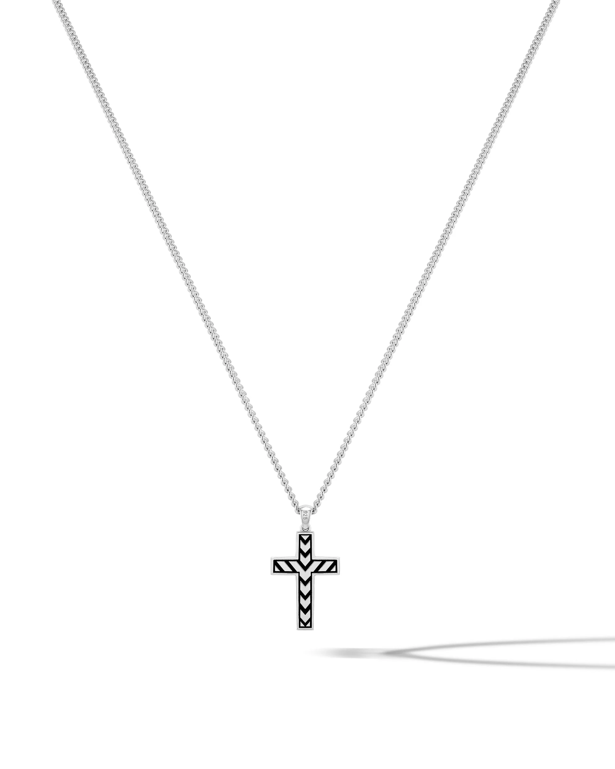 Stone Cross Curb Set - Sterling Silver - Image 7