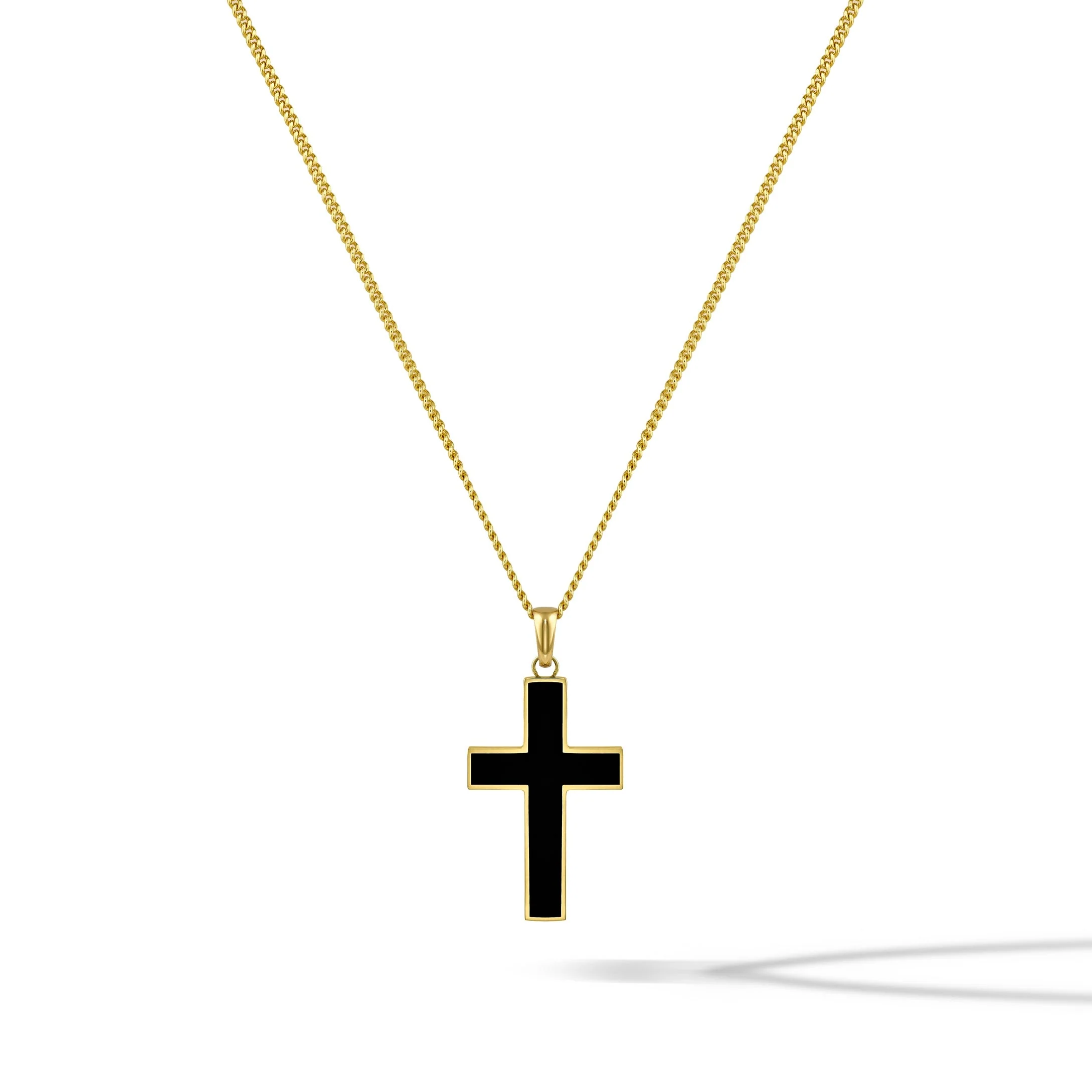 Stone Cross (Large) - 14K Gold Onyx - Image 11