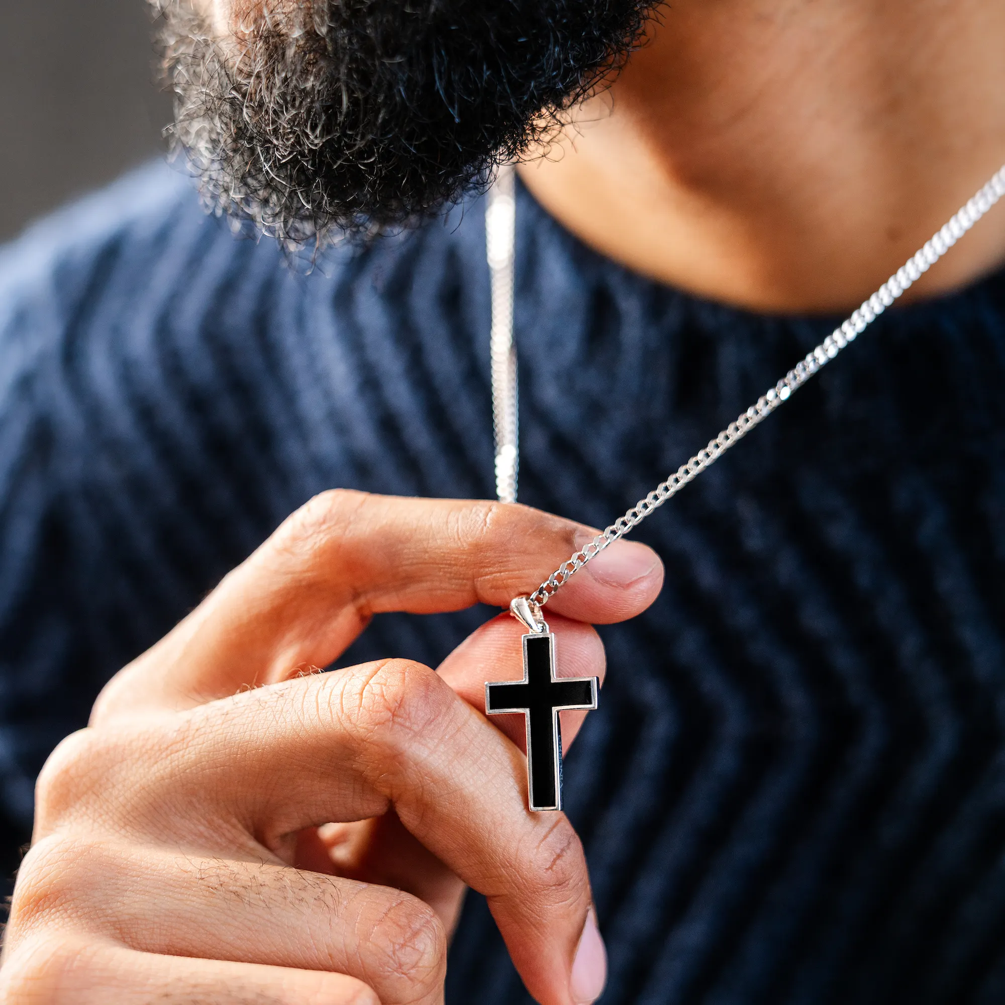 Stone Cross (Large) - Black Onyx - Image 5