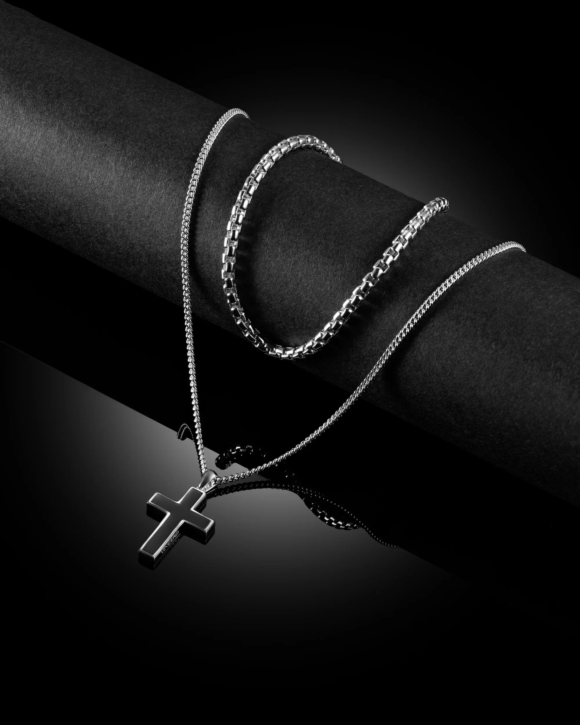 Stone Cross Pendant - Sterling Silver Set - Image 2