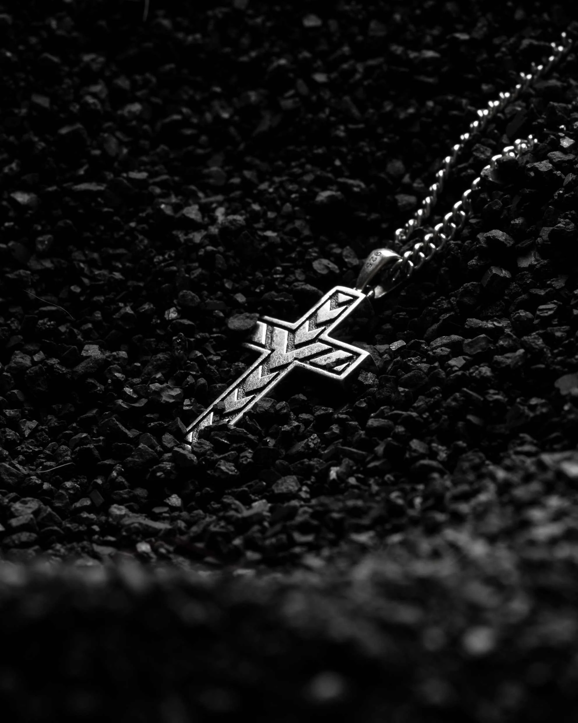 Stone Cross Pendant - Sterling Silver Set - Image 8