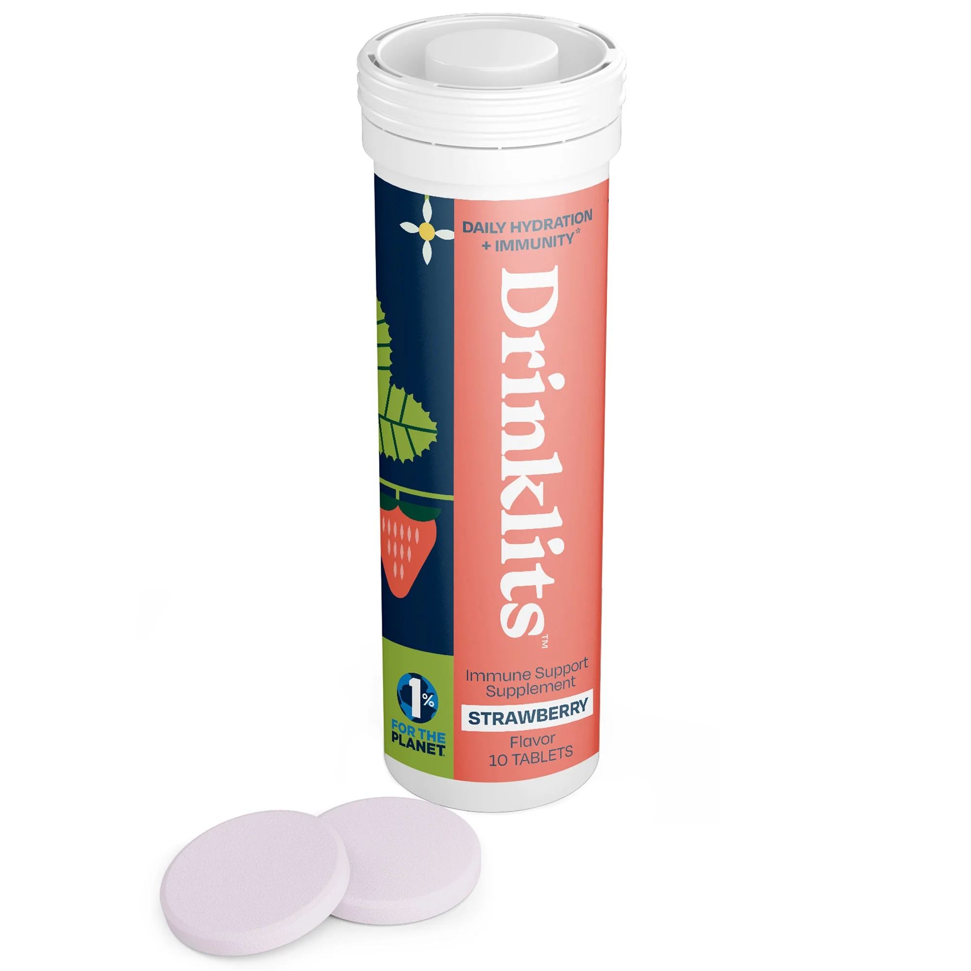 Strawberry Immunity Tablets for Daily Immune Support (8 Tubes, 80 Servings) - Image 2