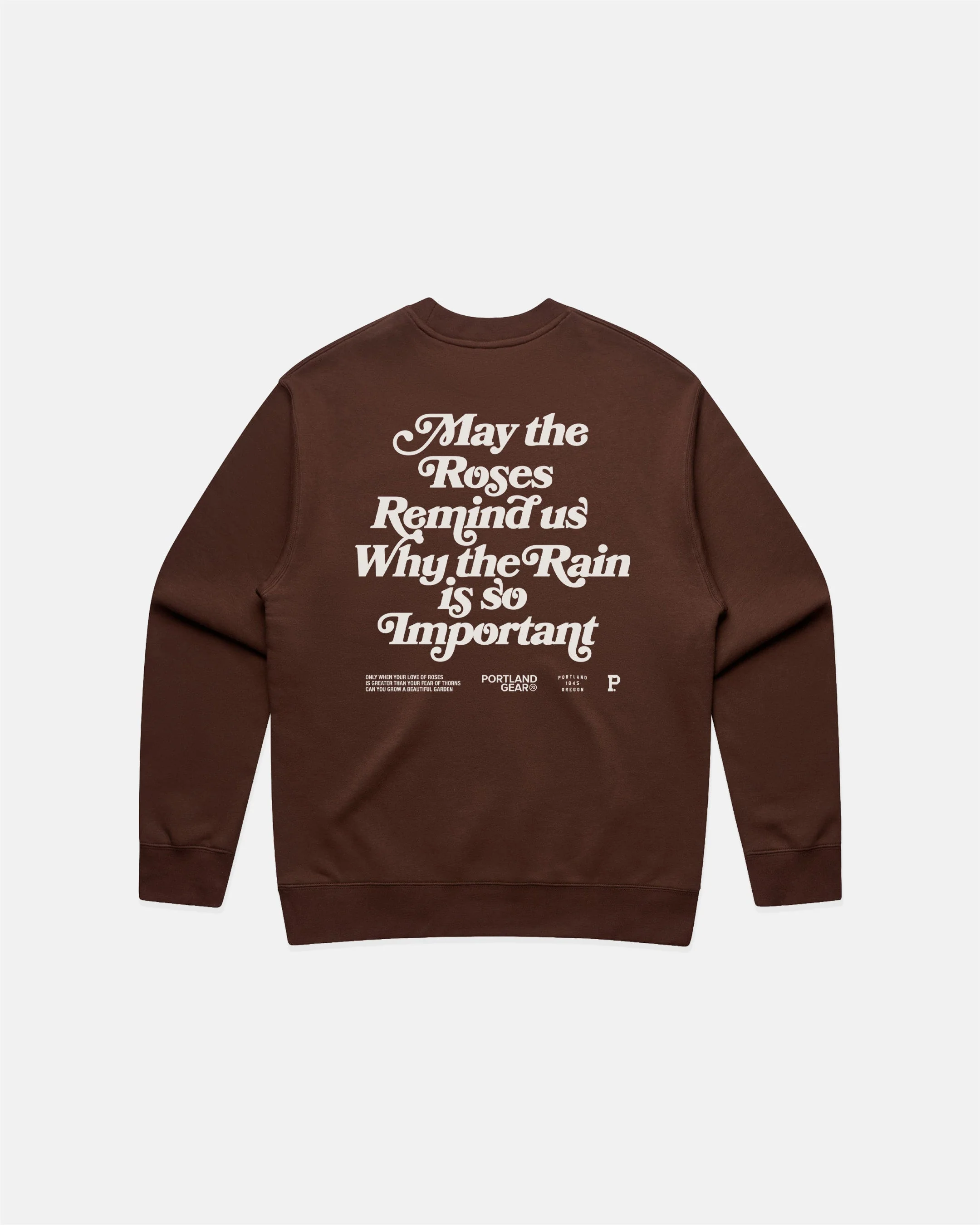 Sueded Slogan Crewneck - Brown
