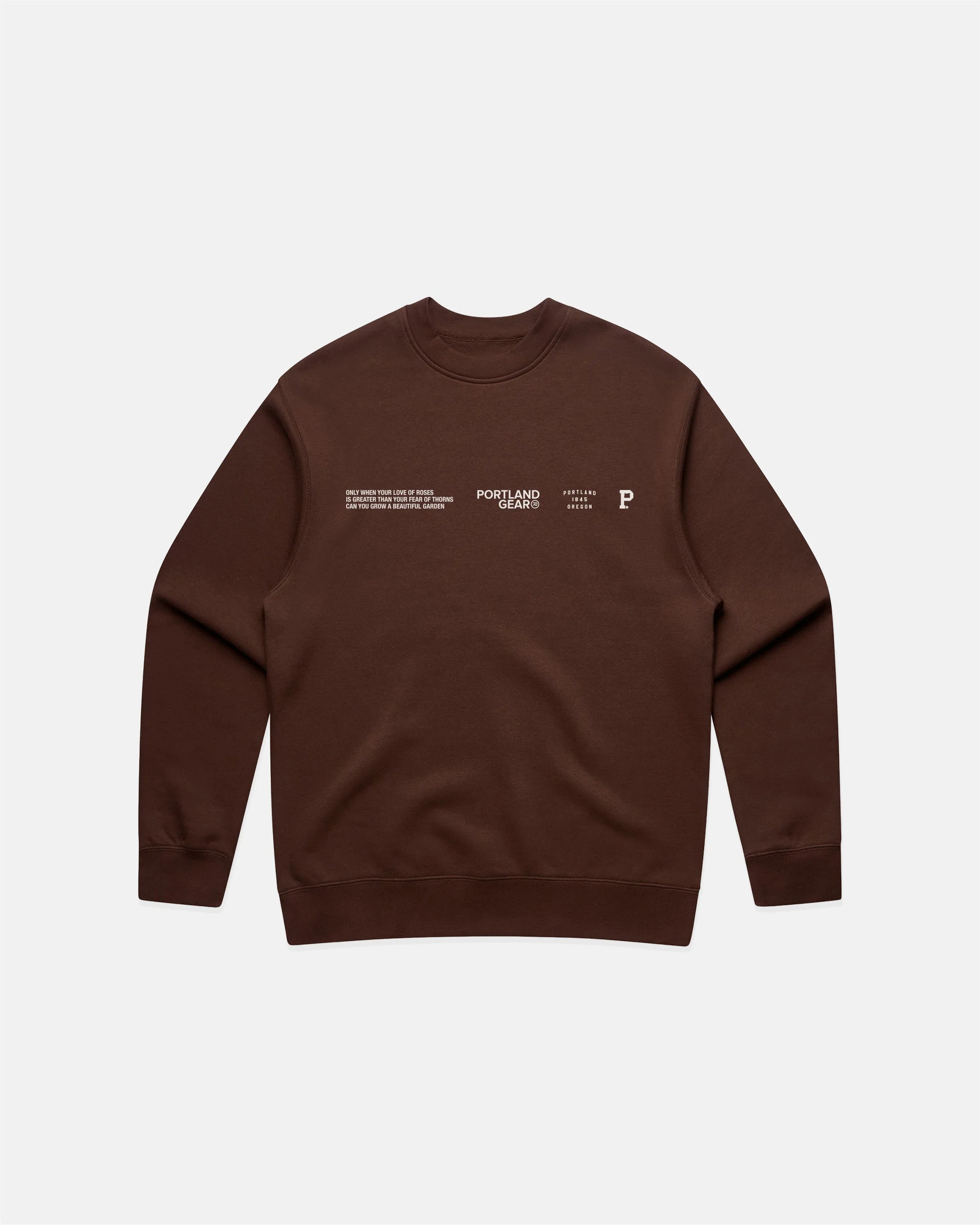 Sueded Slogan Crewneck - Brown - Image 2