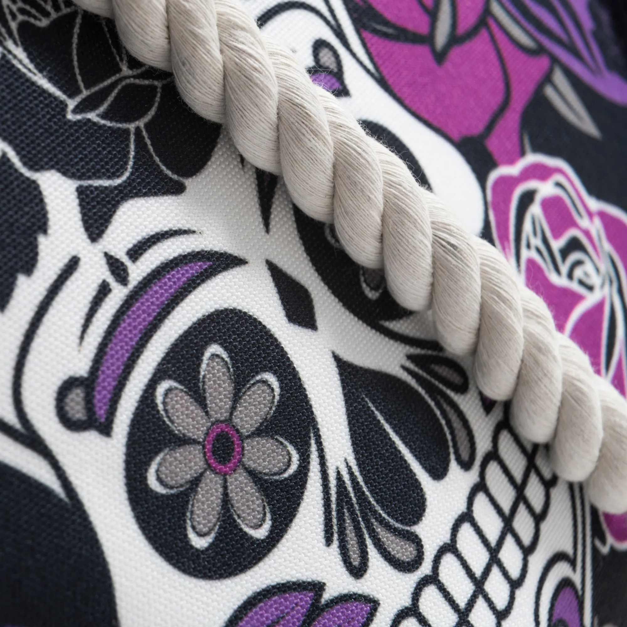 Sugar Skull Purple Shoulder Beach Bag - Image 5