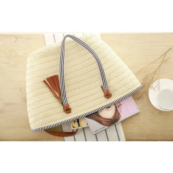 Summer Style Straw Tassel Tote Bag - Image 10