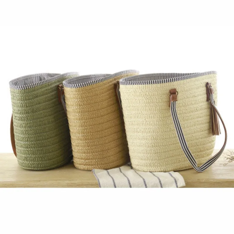 Summer Style Straw Tassel Tote Bag - Image 3