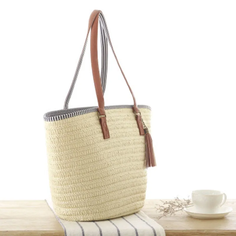 Summer Style Straw Tassel Tote Bag - Image 6