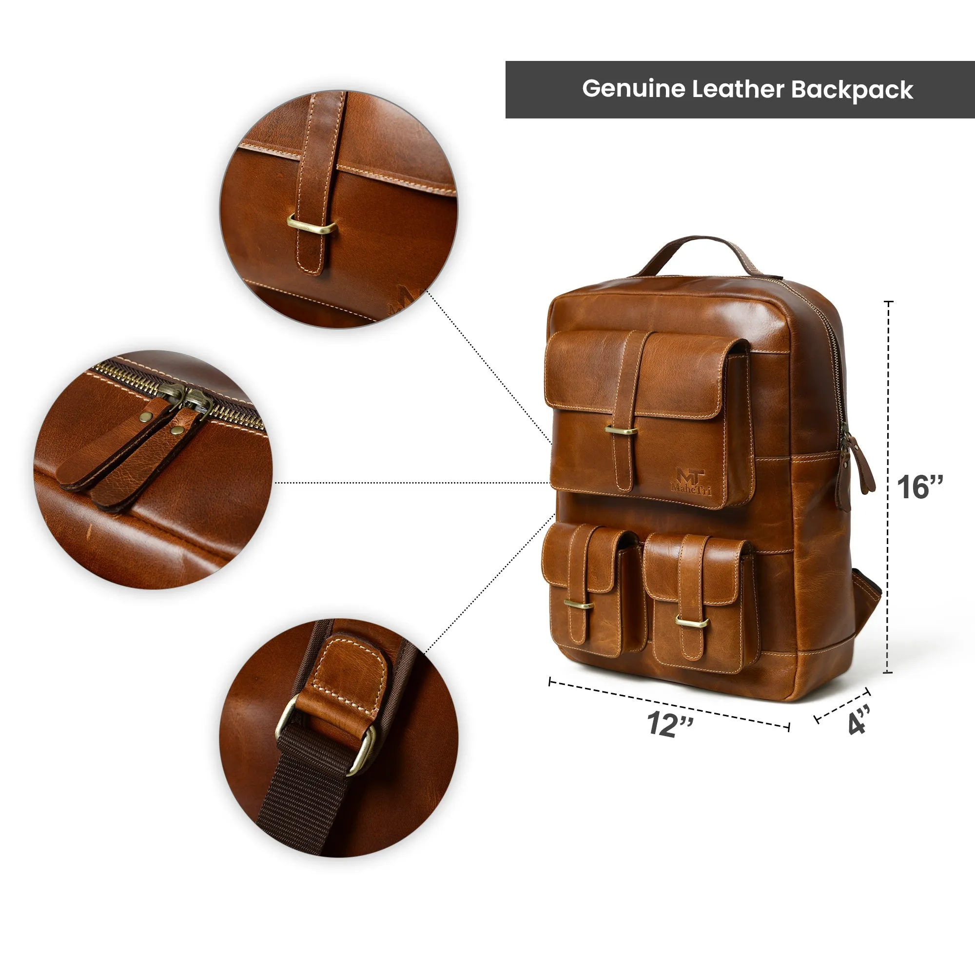 Tan Portland Laptop Backpack - Image 11