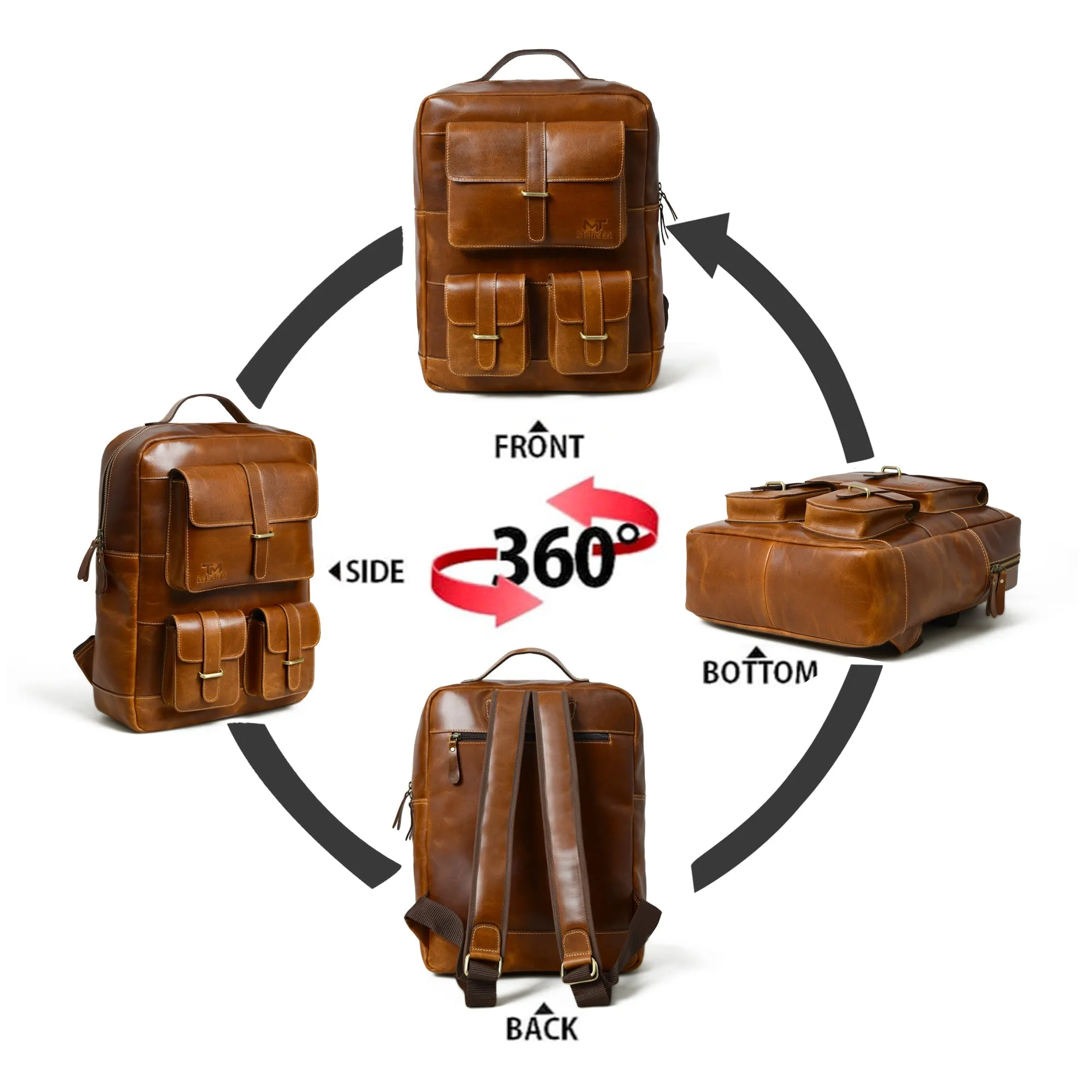 Tan Portland Laptop Backpack - Image 12