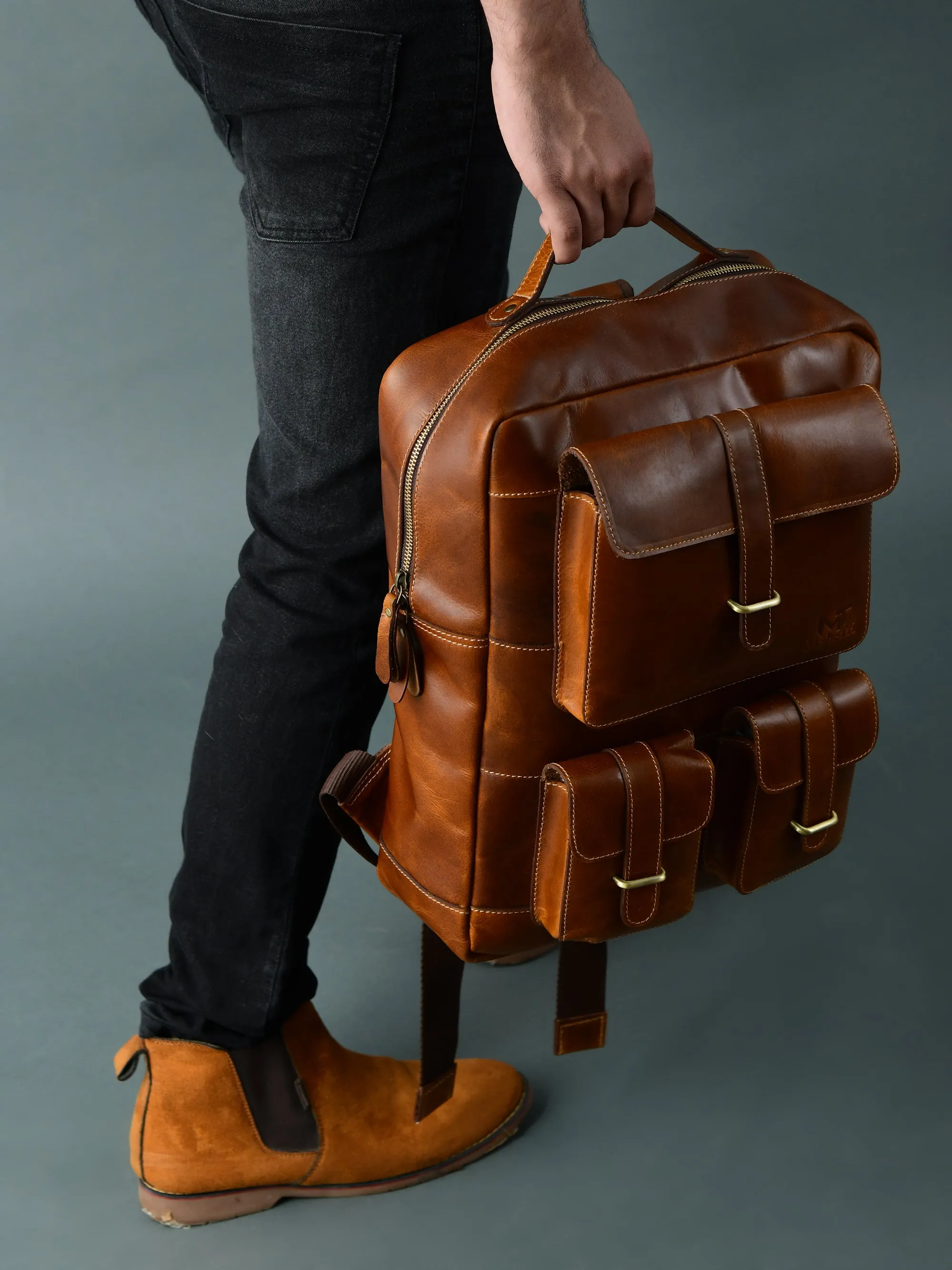 Tan Portland Laptop Backpack - Image 2