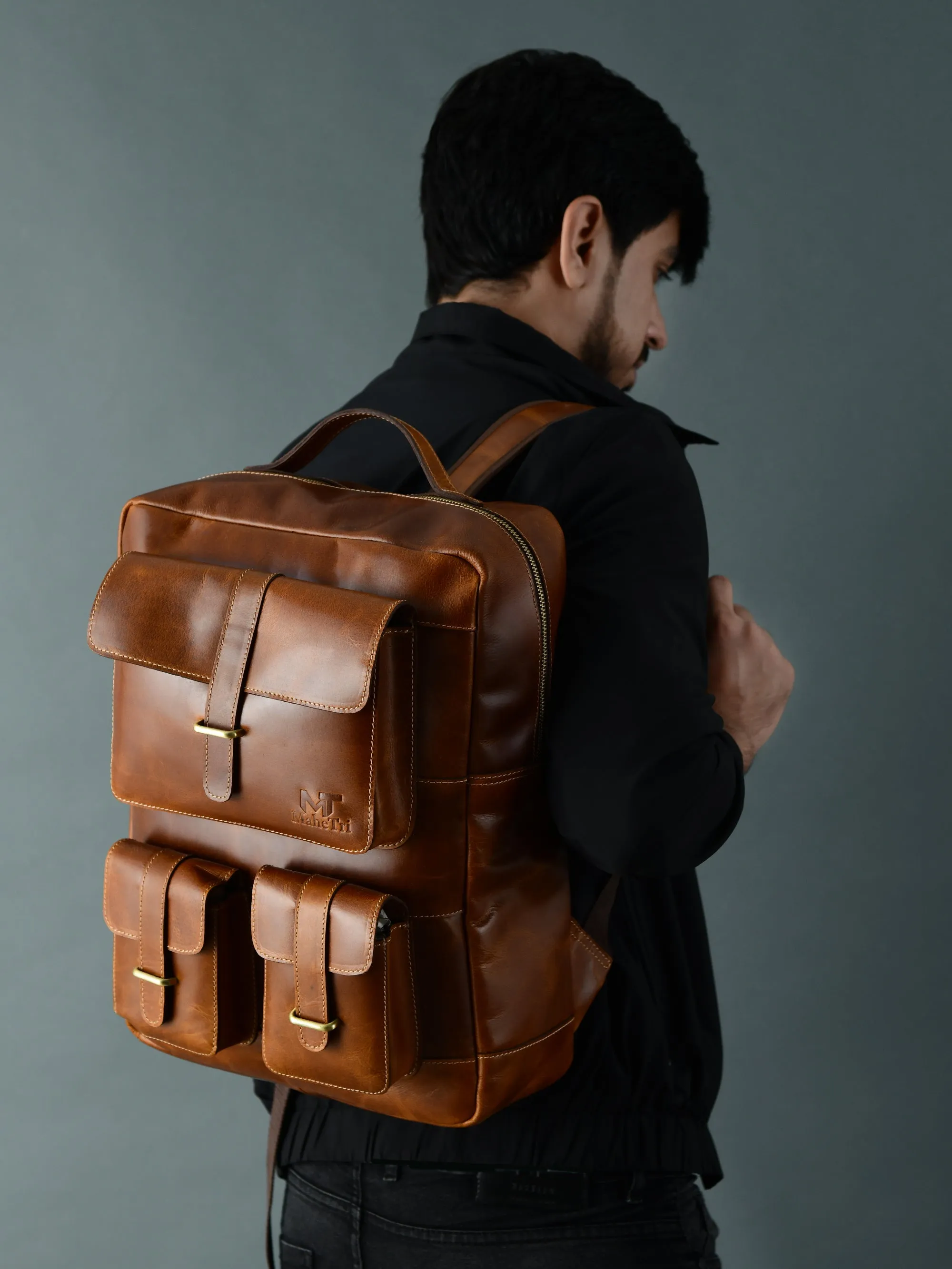 Tan Portland Laptop Backpack - Image 5