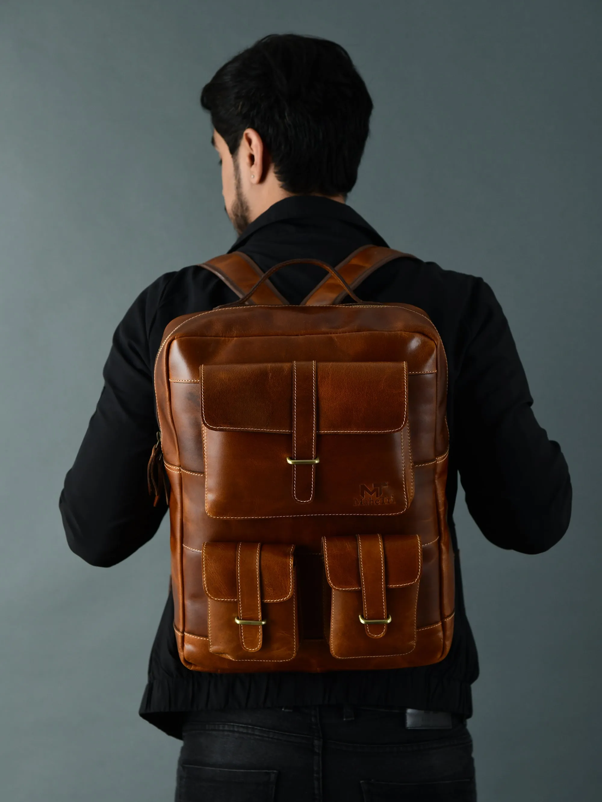 Tan Portland Laptop Backpack - Image 6