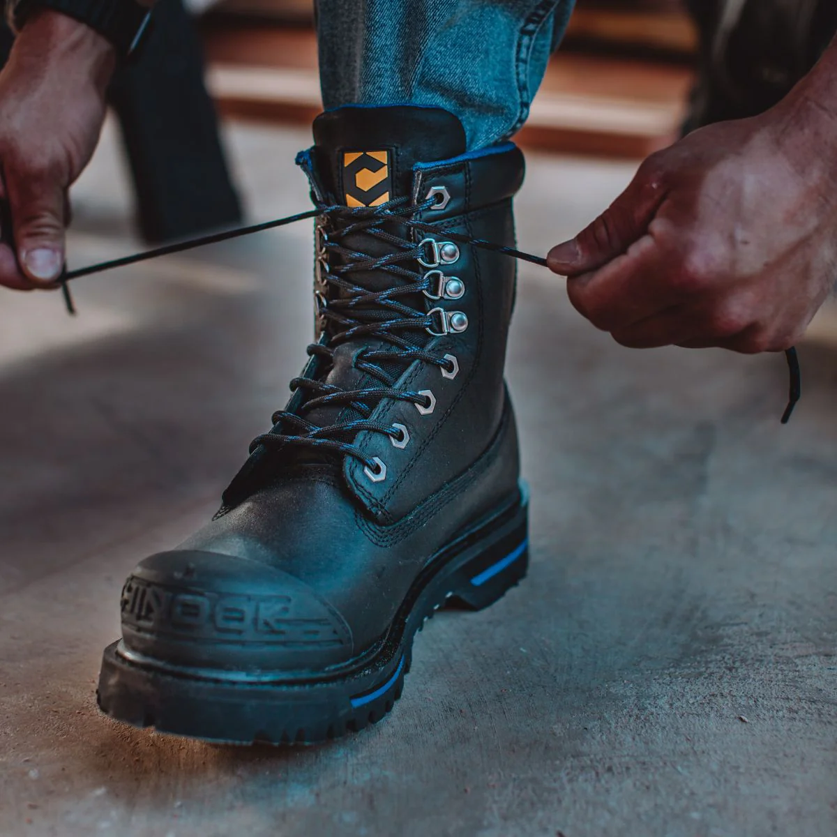 Tarantula 8" Steel Toe Men’s Waterproof Work Boot - Black - Image 7