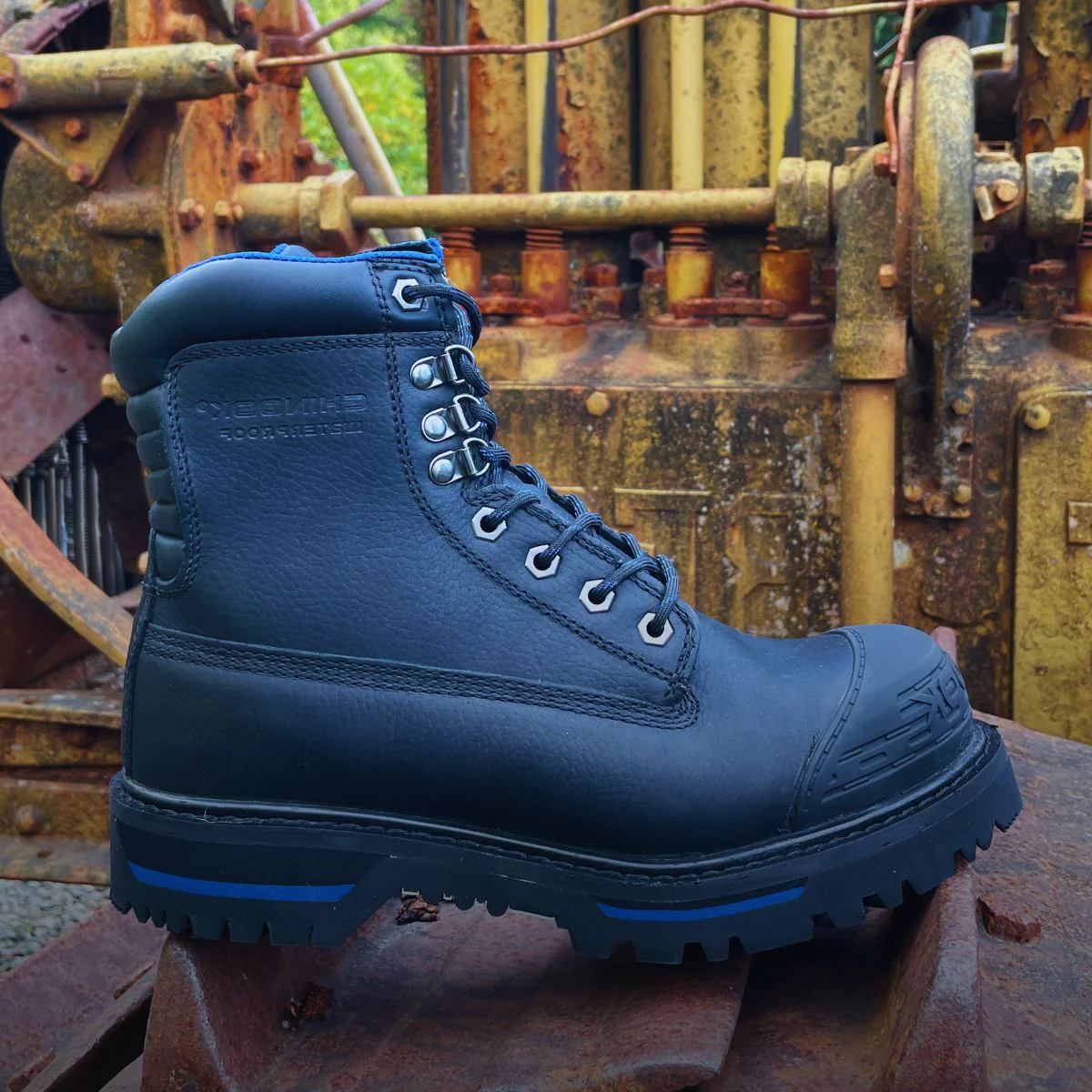 Tarantula 8" Steel Toe Men’s Waterproof Work Boot - Black - Image 8