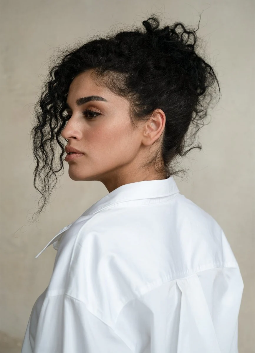 Terza Oversized Rolling-up White Cotton Shirt - Image 5