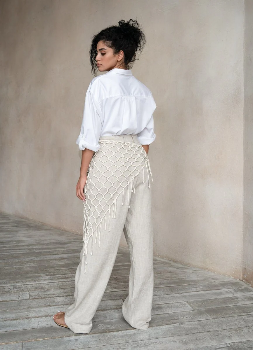 Terza Oversized Rolling-up White Cotton Shirt - Image 8