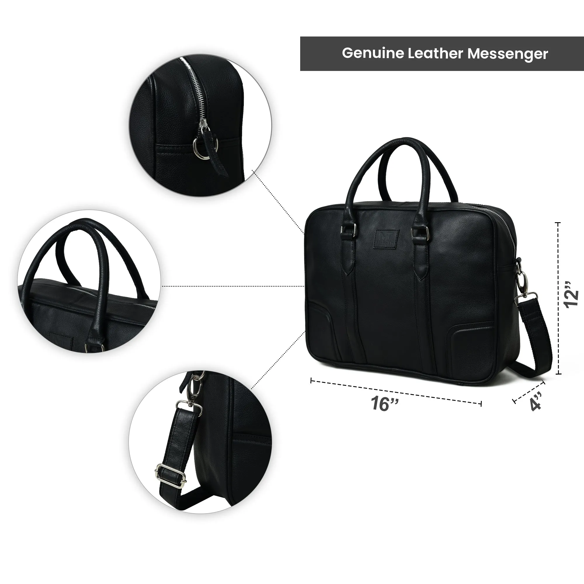 Texas Black Leather Briefcase - Image 11