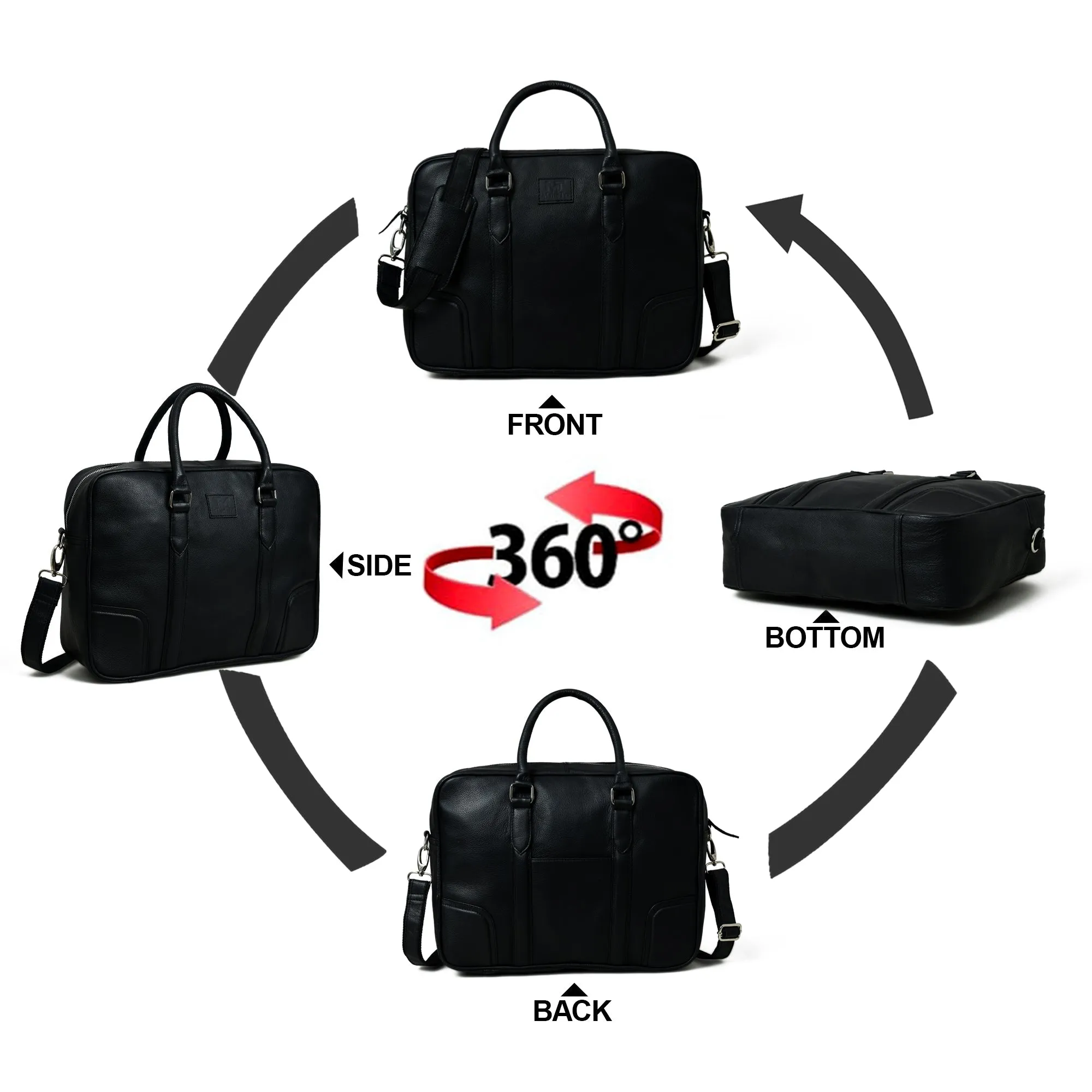 Texas Black Leather Briefcase - Image 12