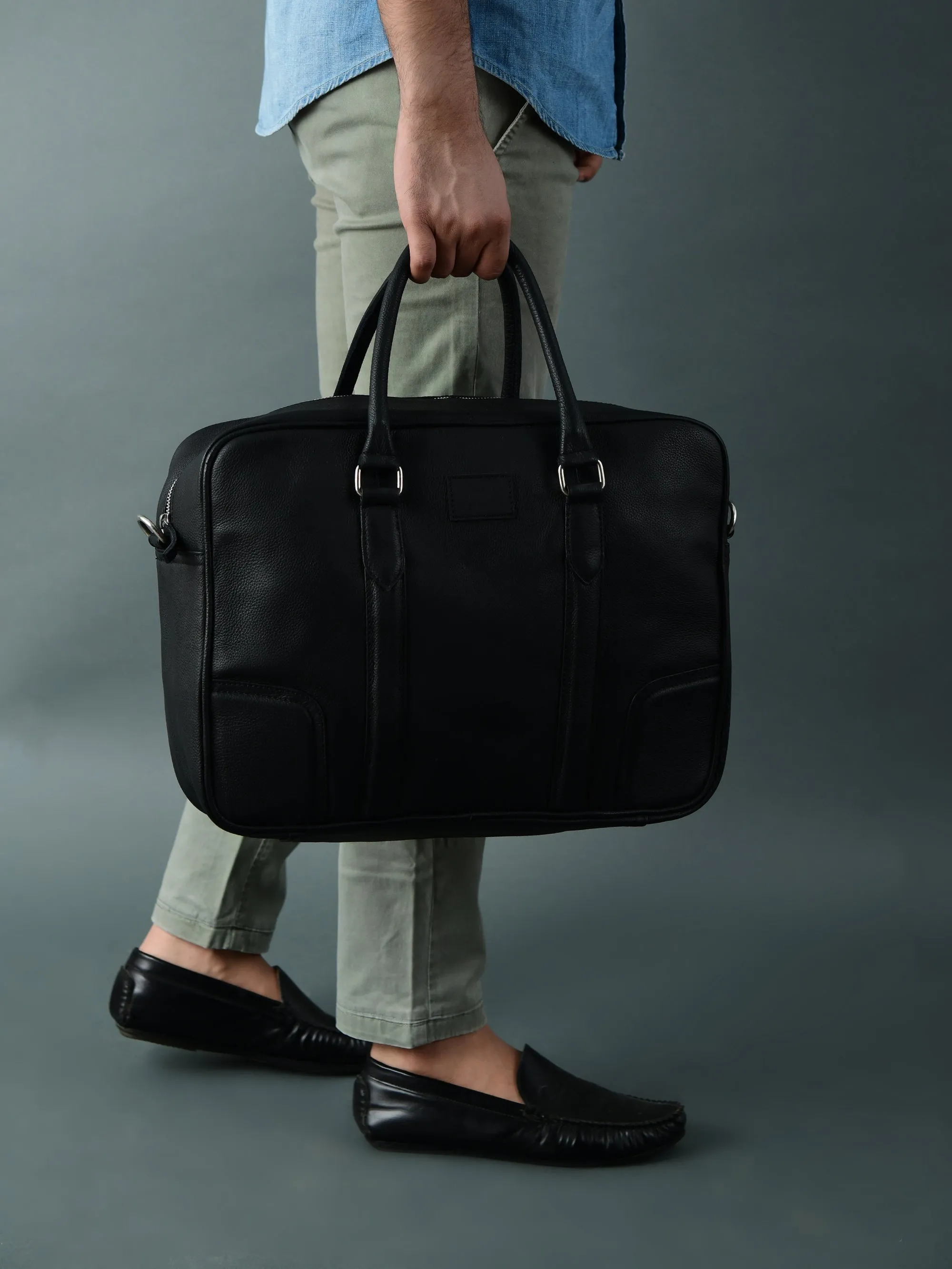 Texas Black Leather Briefcase - Image 2
