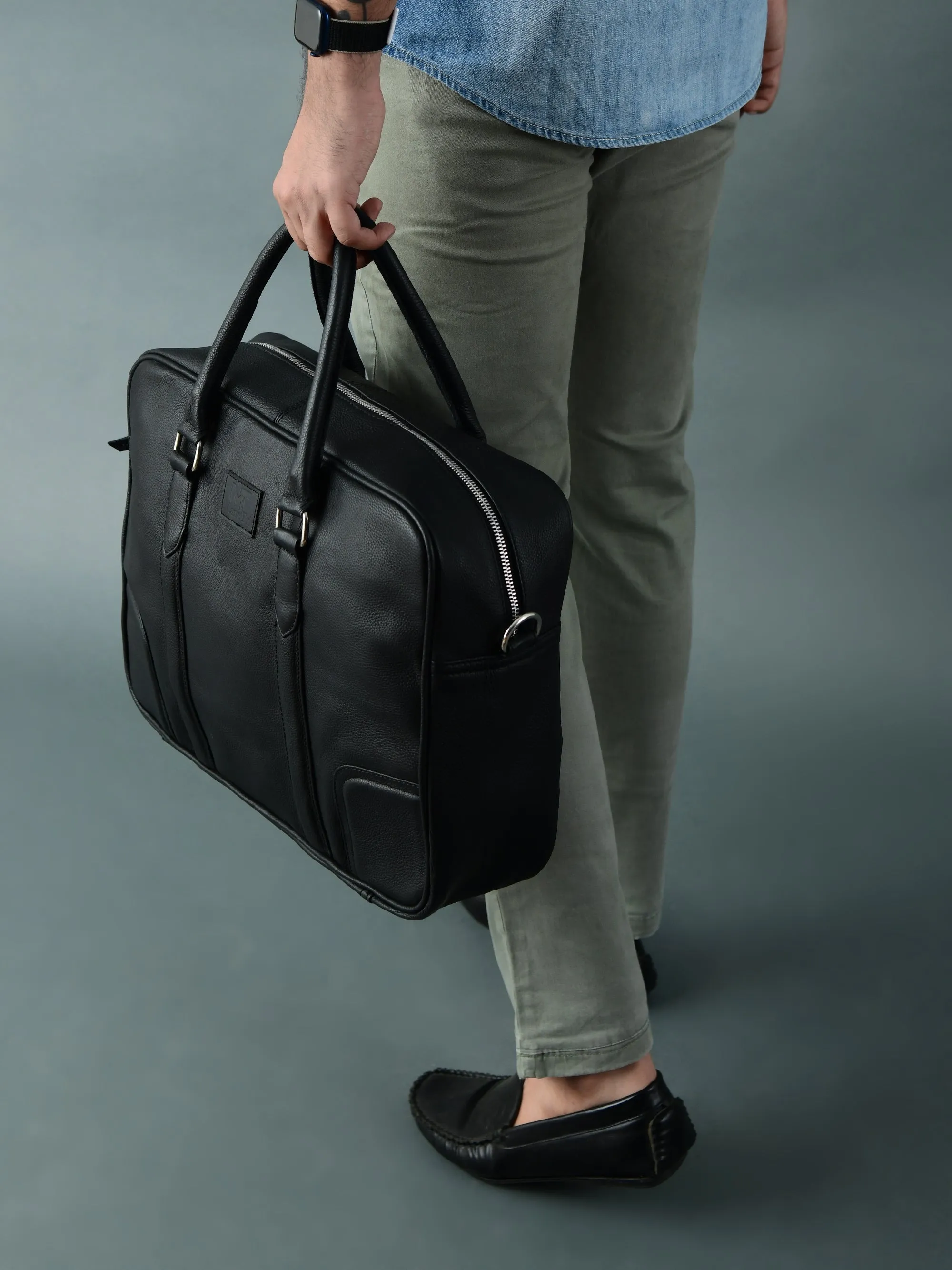Texas Black Leather Briefcase - Image 5