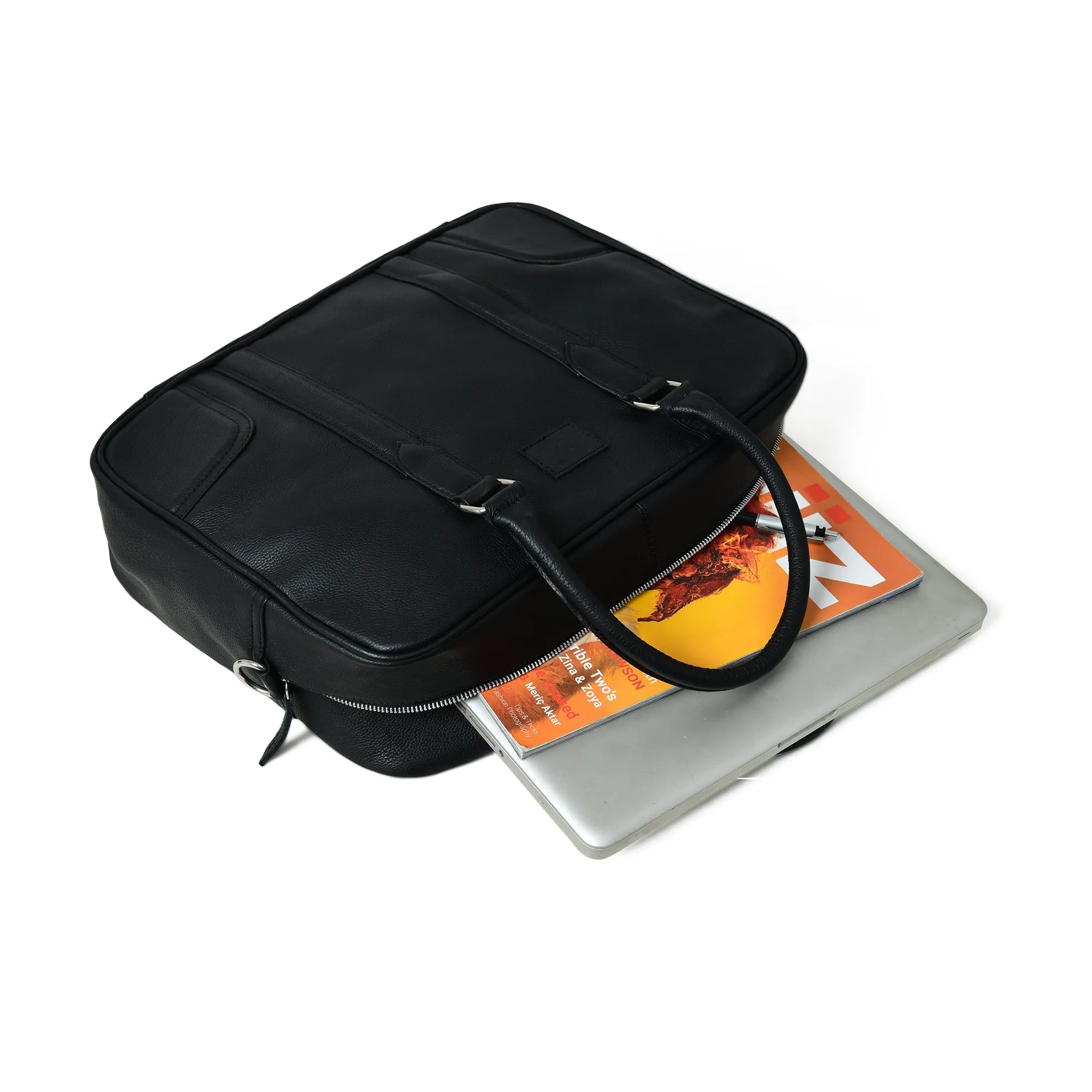 Texas Black Leather Briefcase - Image 8