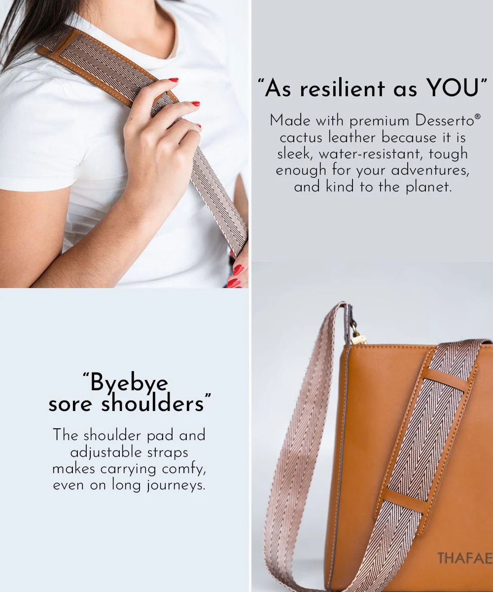 Thafael Crossbody Travel Bag – Anti-Theft, Vegan Cactus Leather (Limited Edition) - Image 4