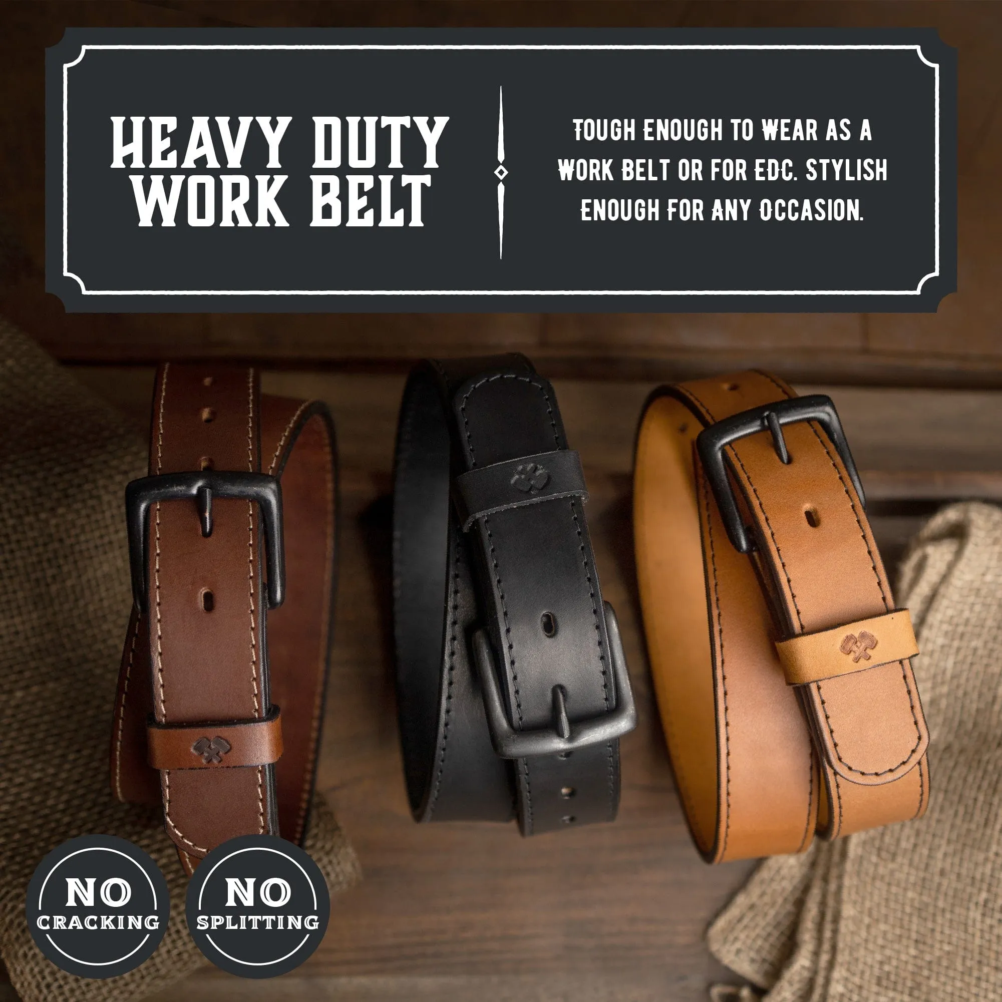 The All American Stitched Leather Belt - Image 4
