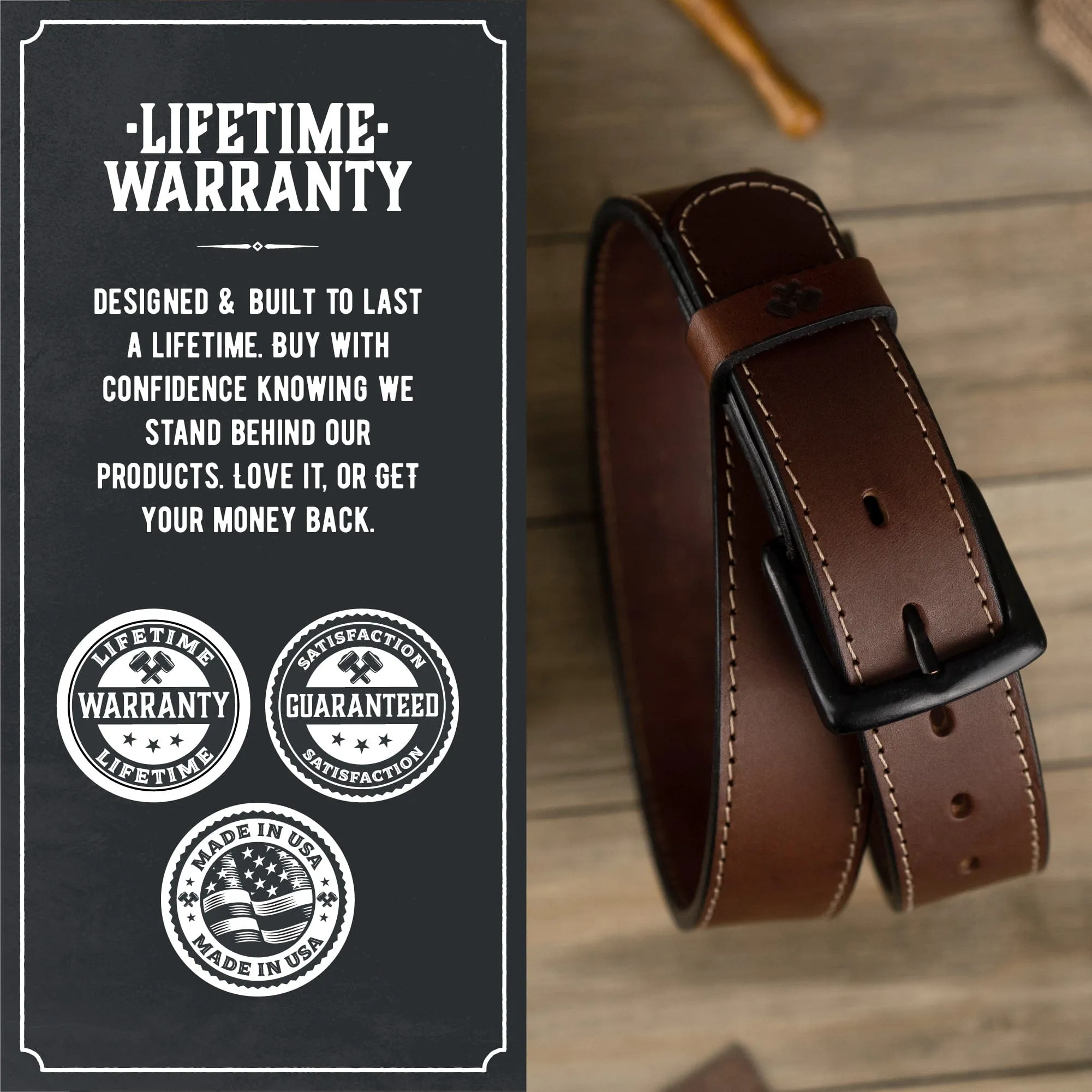 The All American Stitched Leather Belt - Image 6