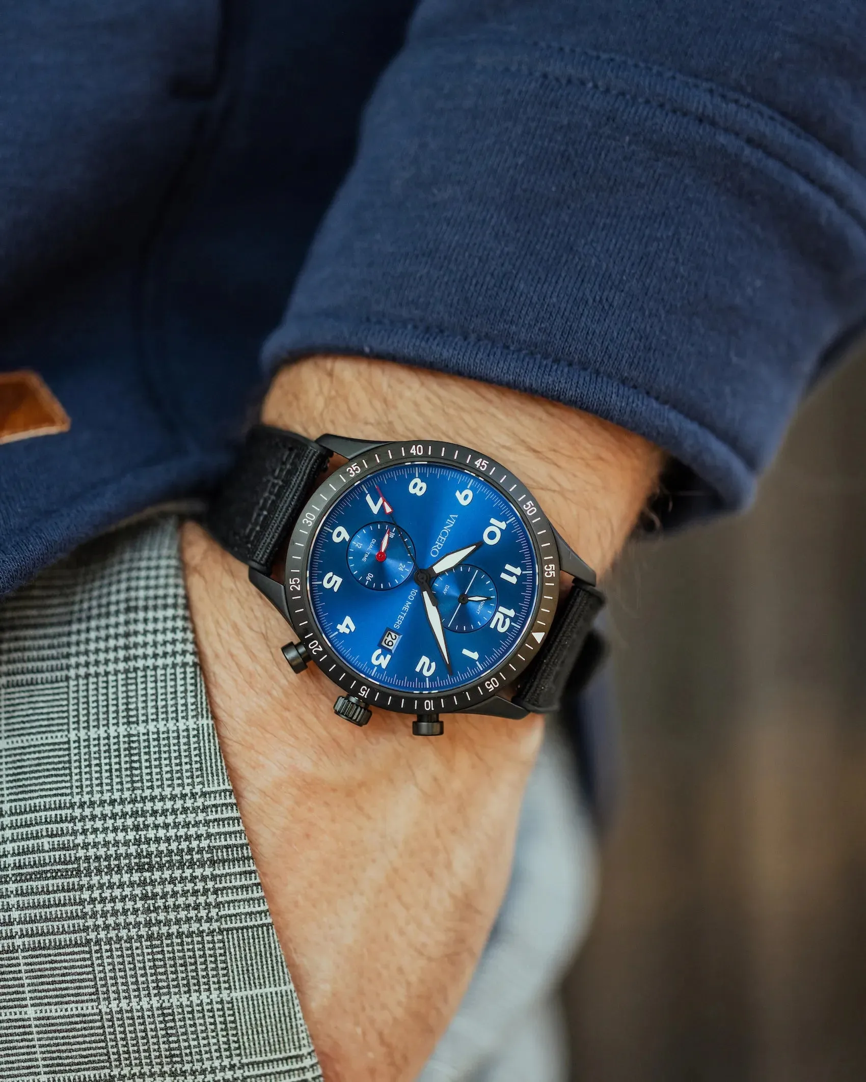 The Altitude Men's Watches - Matte Black/Cobalt - Image 2