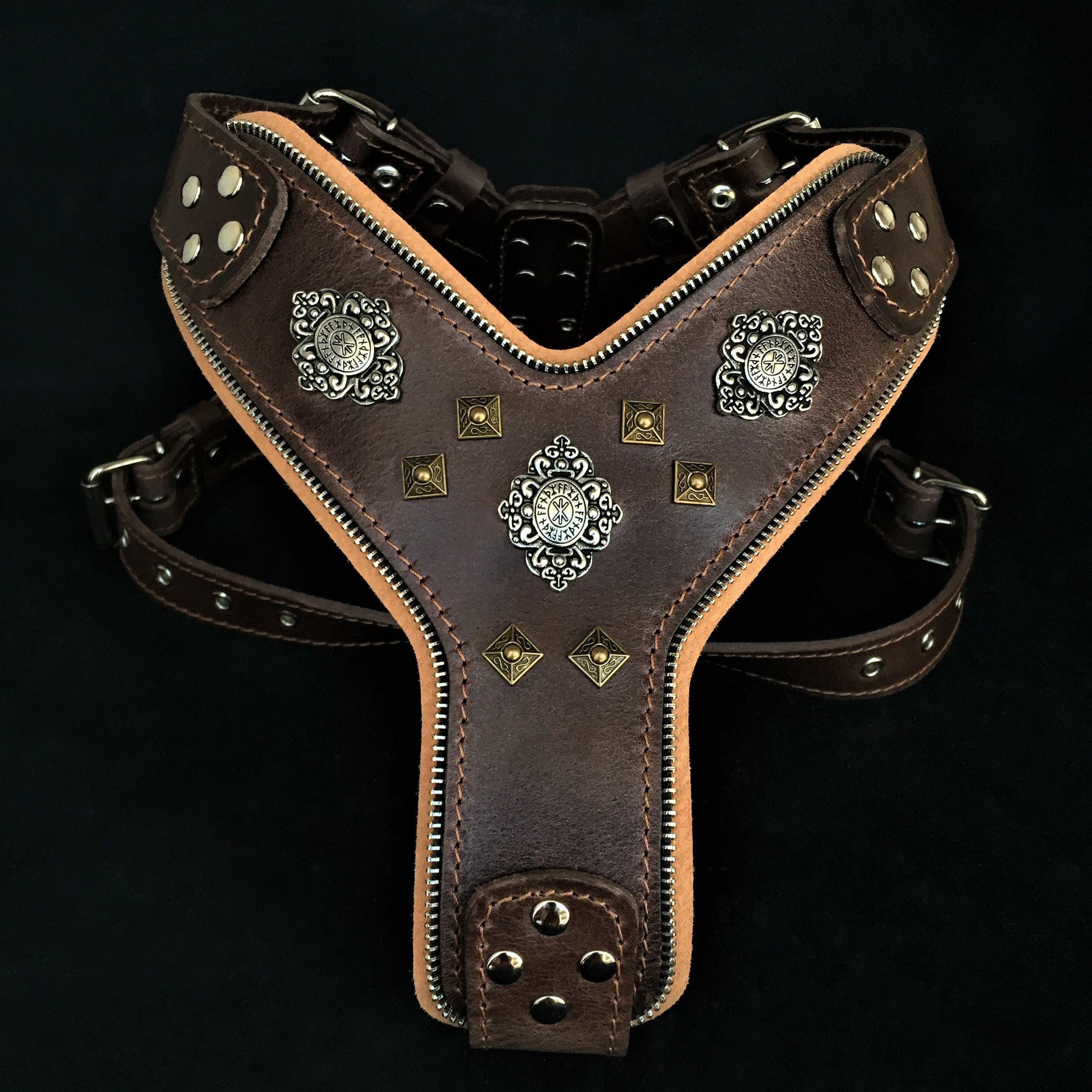 The "Aztec" Big Dog Harness. Brown