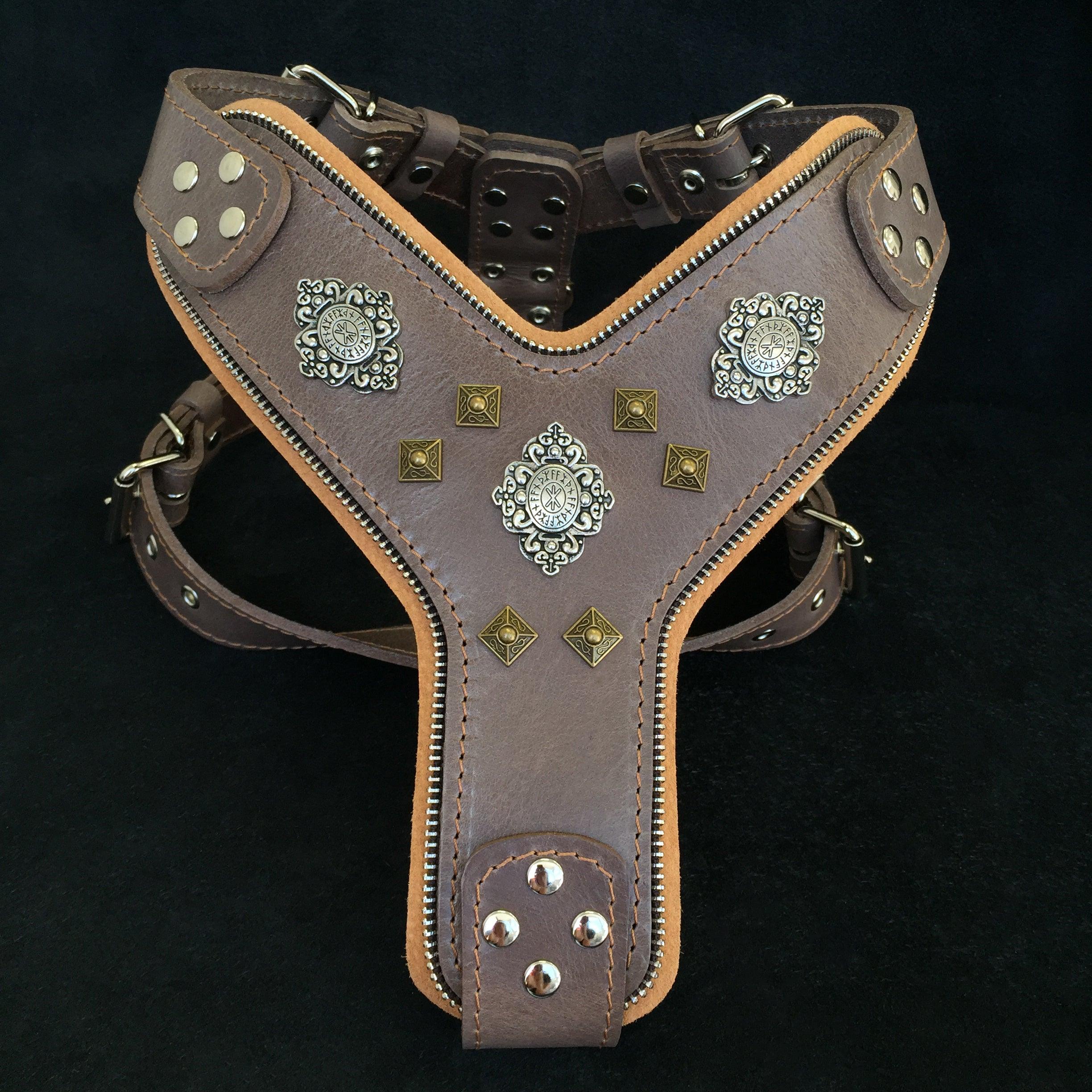 The "Aztec" Dog Harness. Grey