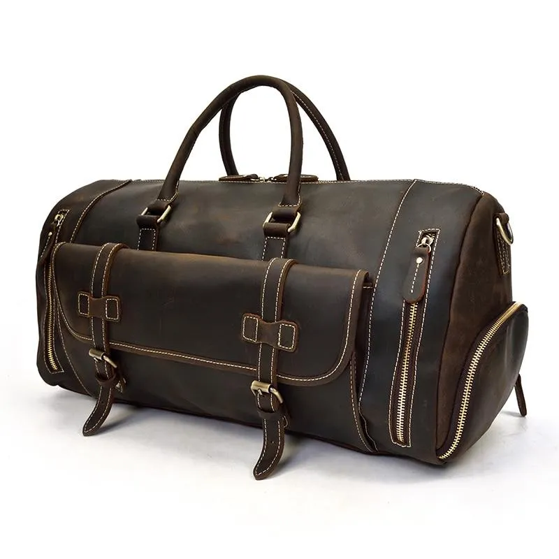 The Bard Weekender | Handmade Leather Duffel Bag - Image 12