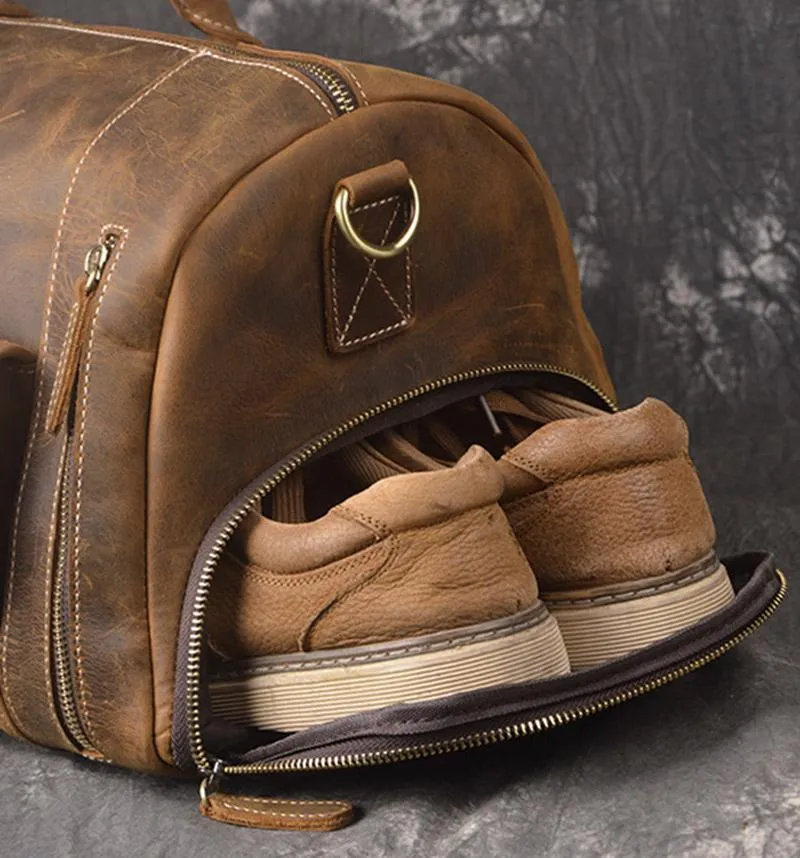 The Bard Weekender | Handmade Leather Duffel Bag - Image 14
