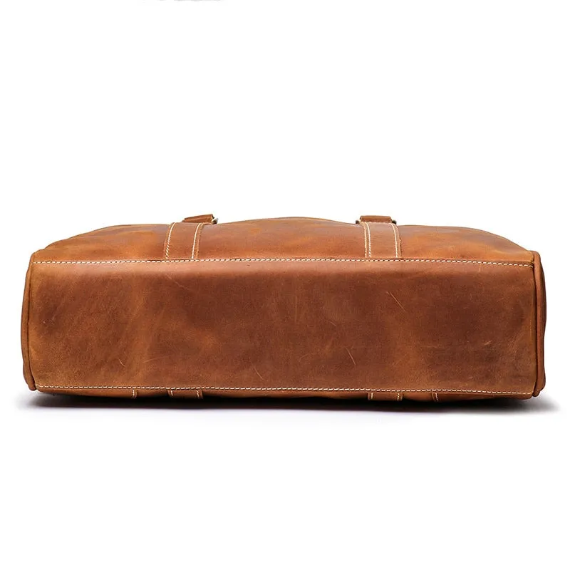 The Bjorn Leather Laptop Bag | Vintage Leather Briefcase - Image 4