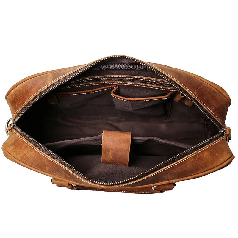 The Bjorn Leather Laptop Bag | Vintage Leather Briefcase - Image 5